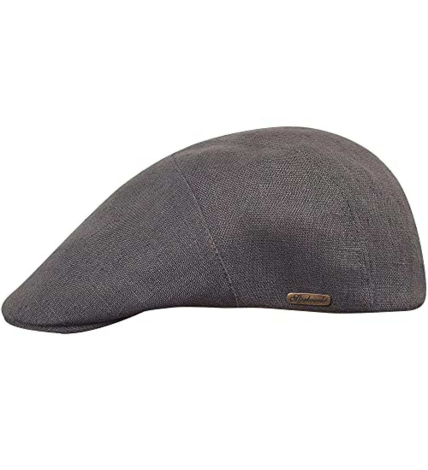 Sterkowski Ivy Five Cap - Natural Linen Flat Cap for Men - Lightweight 5 Panels - Grey 6 7/8 - Buy Online on GoSupps.com