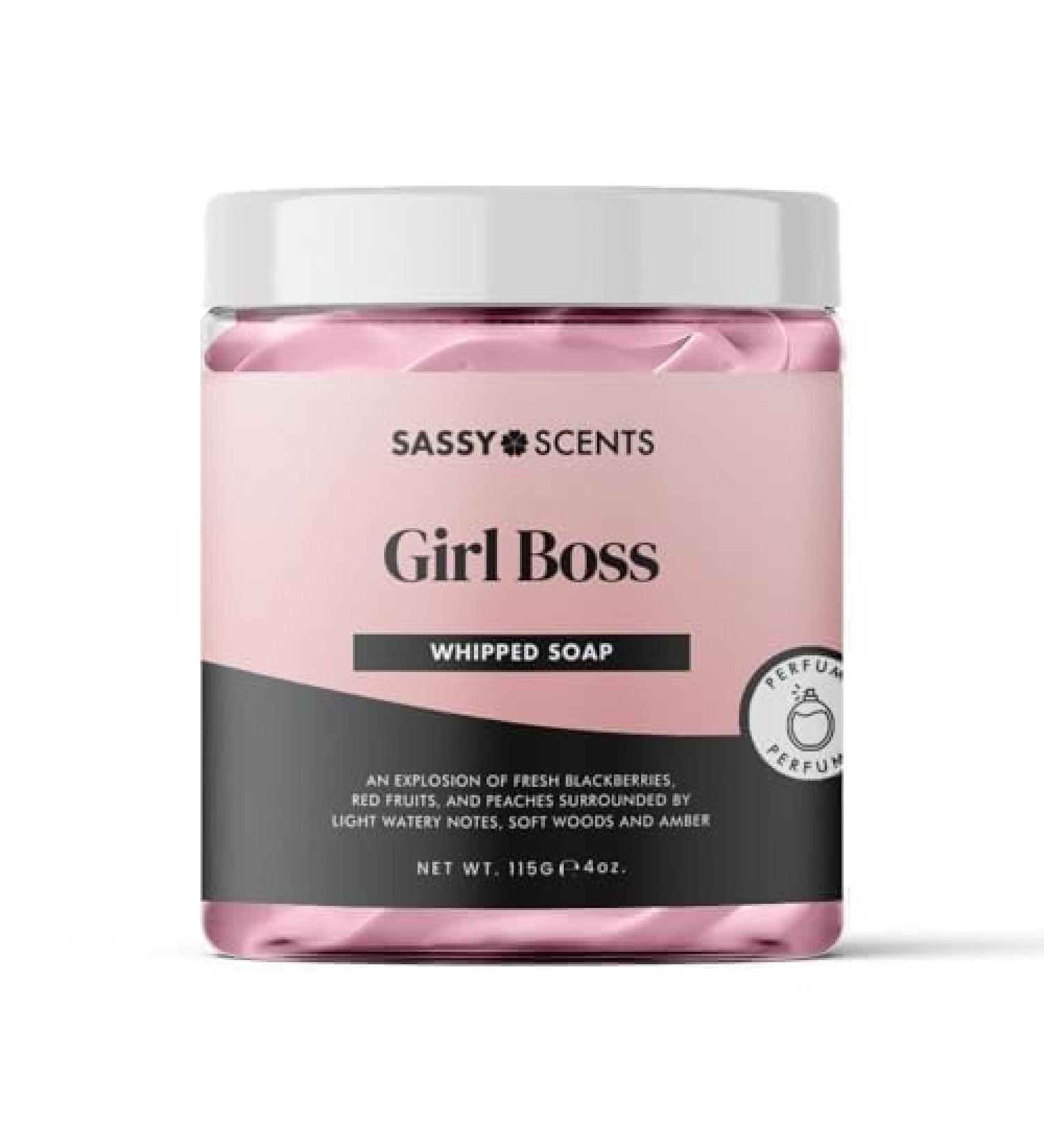Sassy Shop Bath - Whipped Soap Girl Boss - Cleanse and Nourish the Skin With Uplifting Fragrance - Gentle and Suitable for all Skin Types - Vegan Friendly - 115g - Buy Online on GoSupps.com