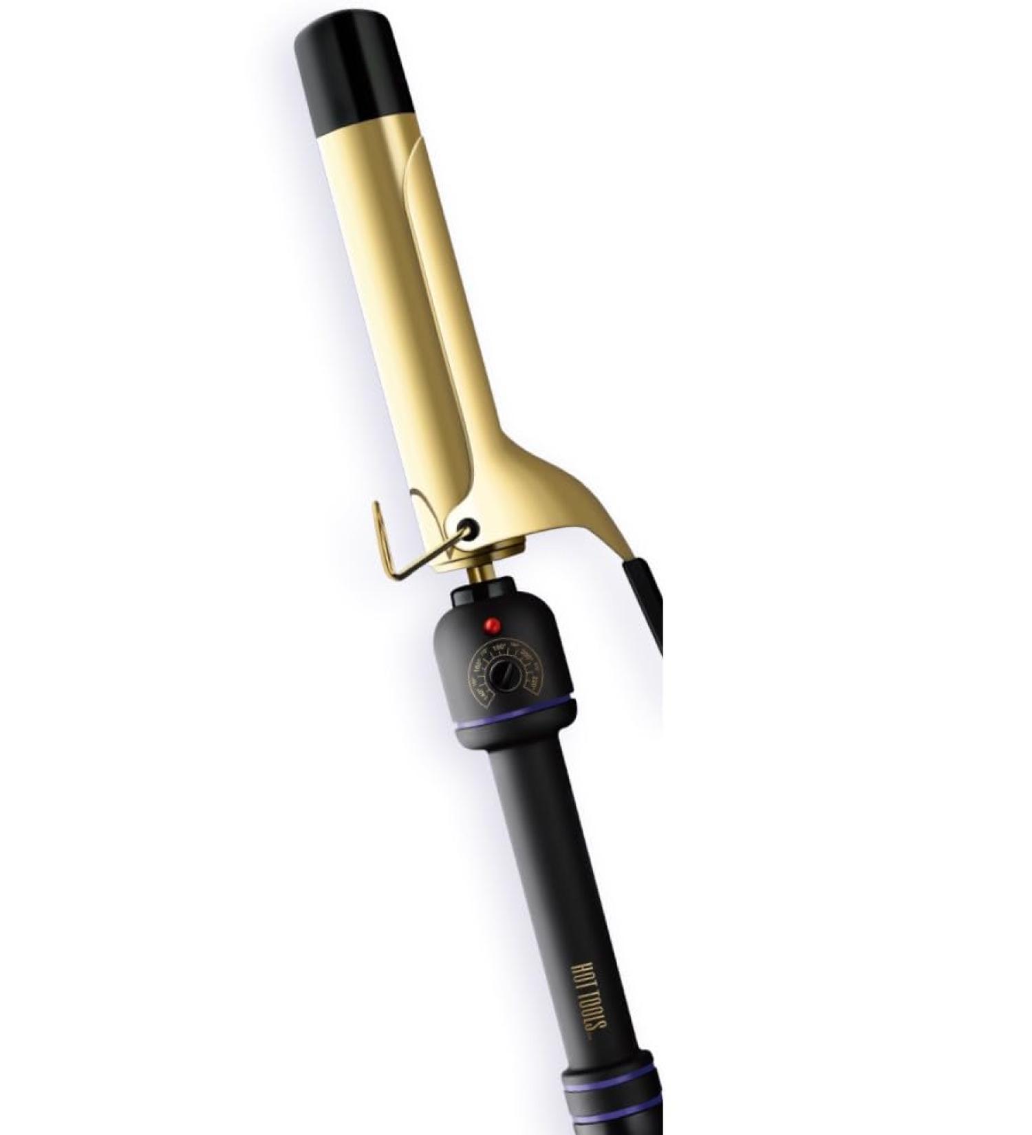 HOT Tools HTIR1576F Pro Signature Gold 1-1/4" Curling Iron High Heat Up to 220 C Fast Heat in 30 Sec Cool Tip Hair Curler Curling Wand Gold Barrel Custom Heating Settings Black and Gold - Buy Online on GoSupps.com