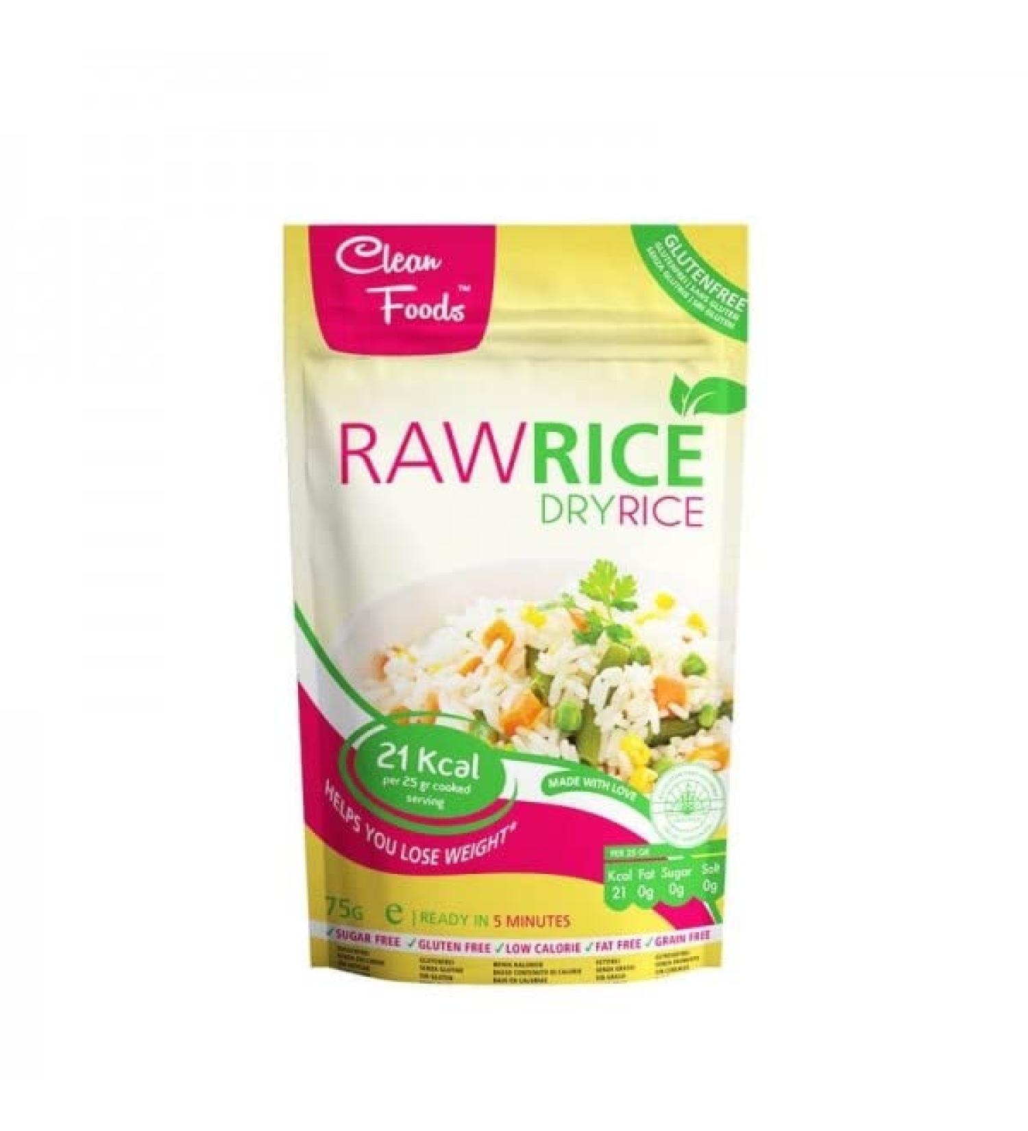 Cleanfoods pipe ice dry rice 75g pack I konjac glucomannan i vegan gluten -free fat -free i only 21 calories each 25g i finished in 5 minutes (5)
