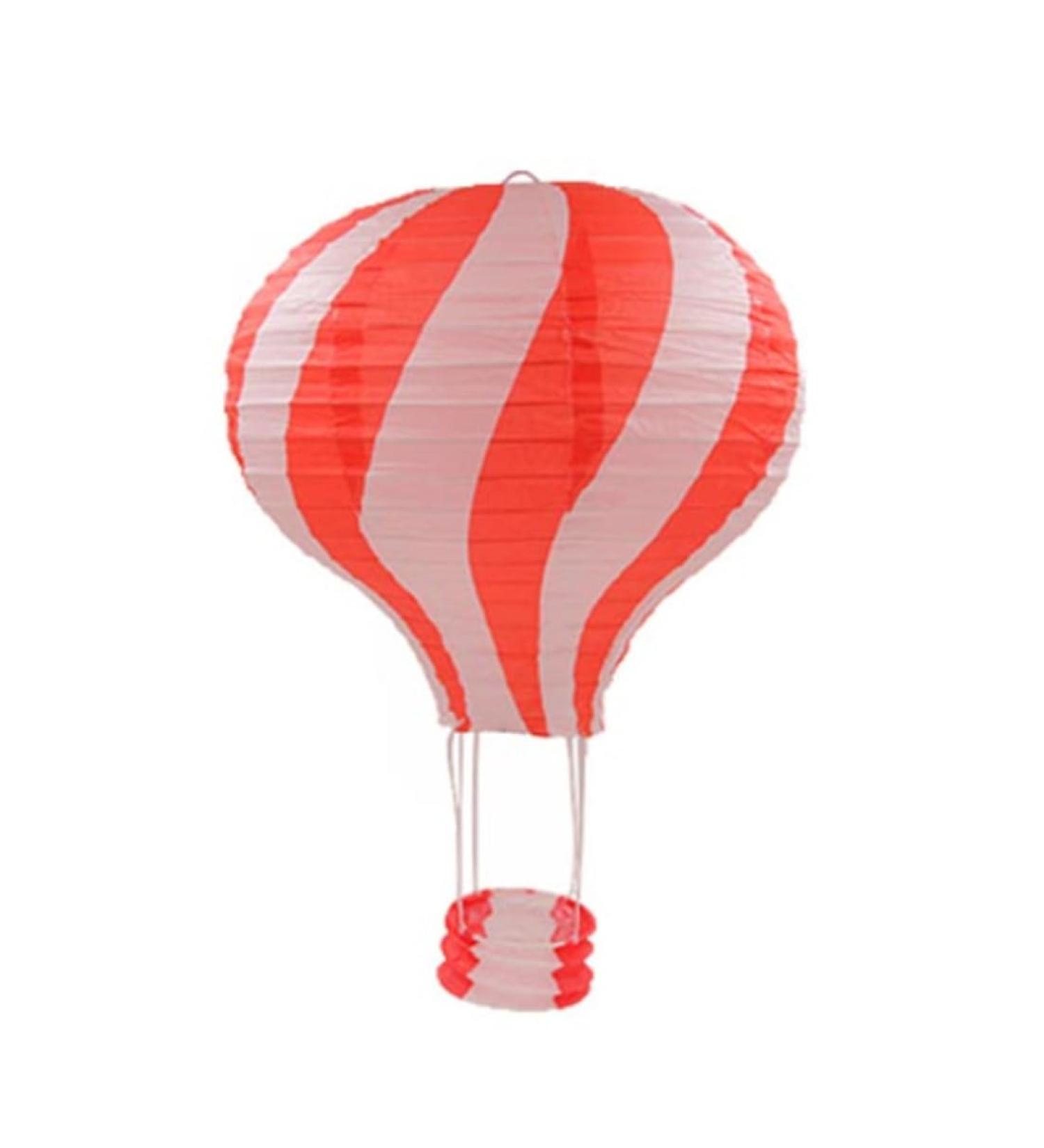 Hanging Rainbow Hot Air Balloon Paper Lantern Set - Red & White Ceiling Light for School & Shopping Center Decor - Buy Online on GoSupps.com