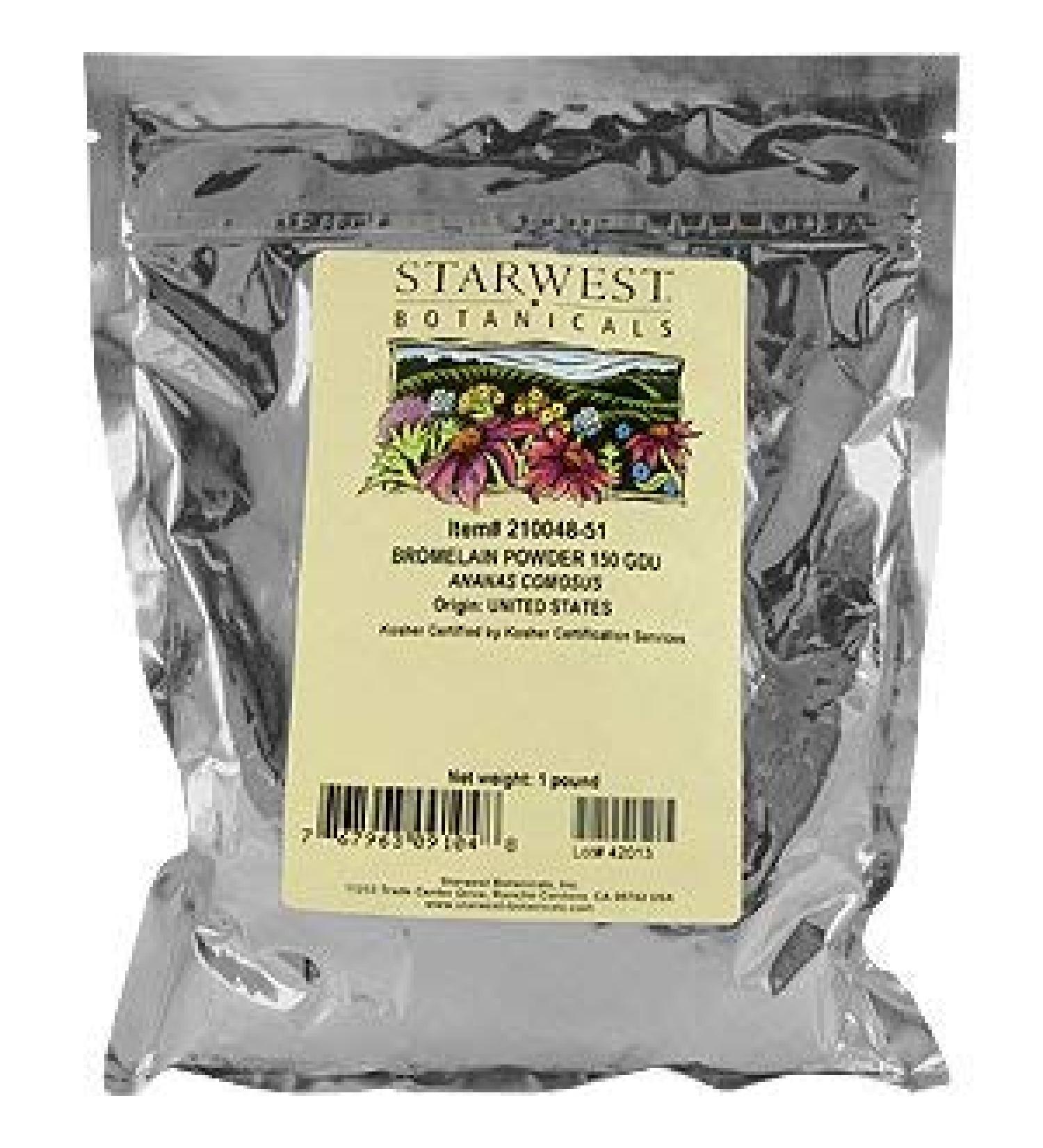 Bromelain Powder 150gdu - Ananas comosus, 1 lb,(Starwest Botanicals)