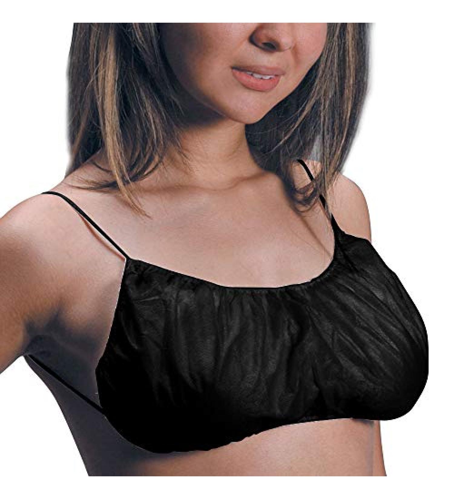 Pack of 50 Black Disposable Bra Shoulder Loops - Individually Packed for Spray Tan, Spa, Salon - Airbrush Tanning Garment - Buy Online on GoSupps.com