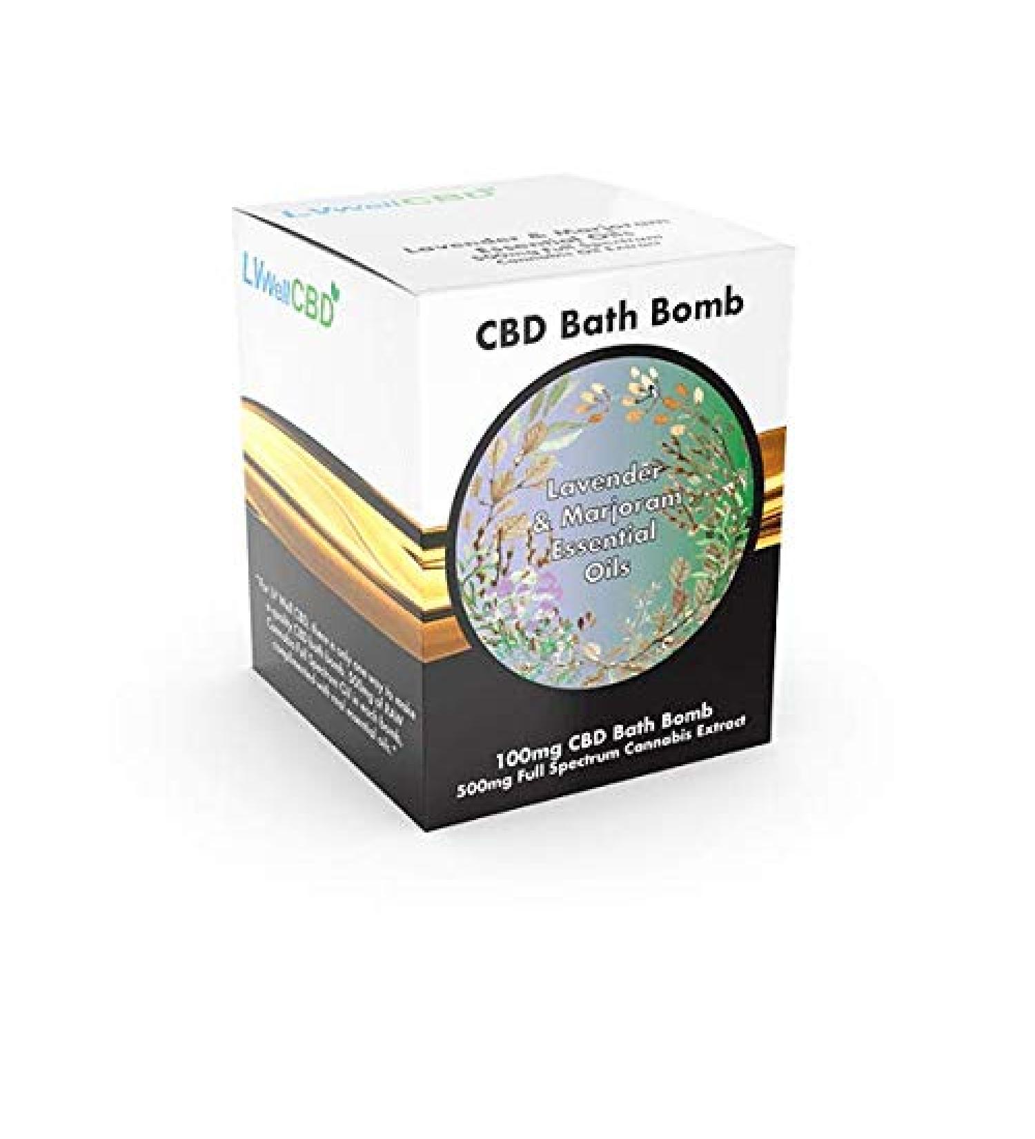 CBD Bath Bombs - LVWell CBD - CBD Bath Bombs with Essential Oils + 500mg Extract - New SCENTS! (Lavender & Marjoram) - Buy Online on GoSupps.com