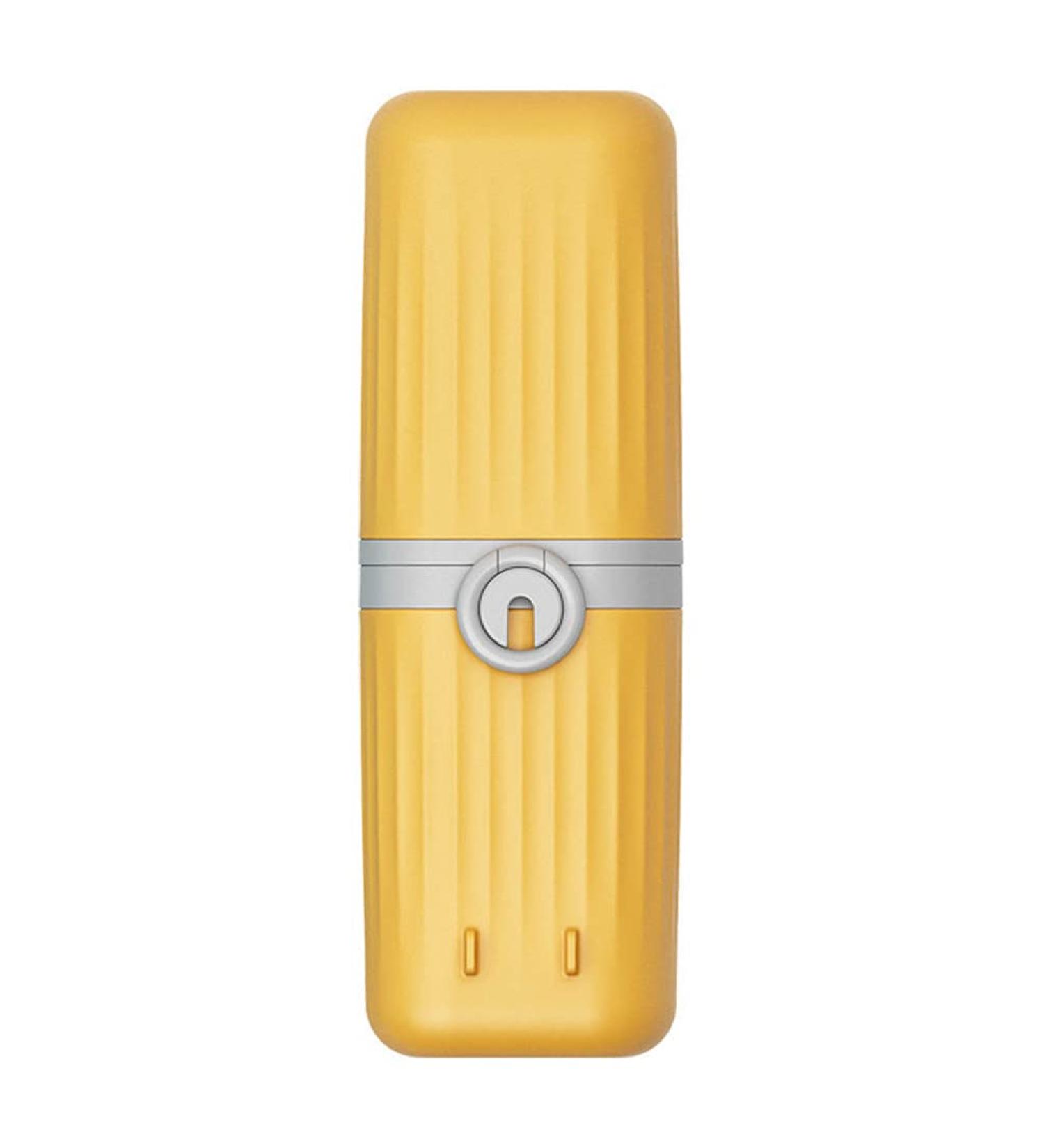 Portable Travel Toothbrush Set with Holder - Wall-Mounted Magnet Yellow | Toothpaste Cup & Outdoor Organizer - Buy Online on GoSupps.com