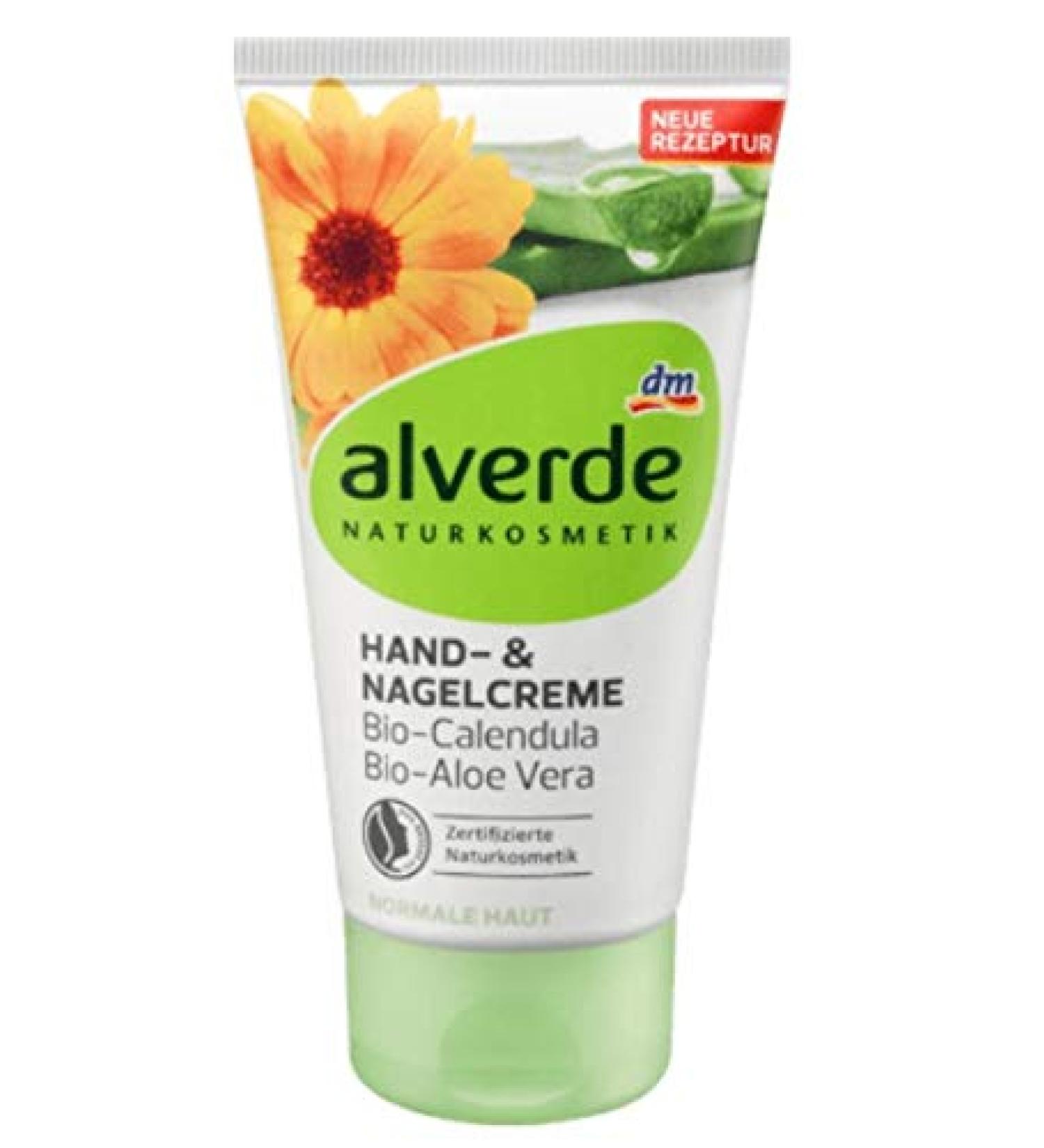 Alverde Hand & Nail Cream Organic Calendula Organic Aloe Vera 75 ml vegan NATURAL COSMETICS