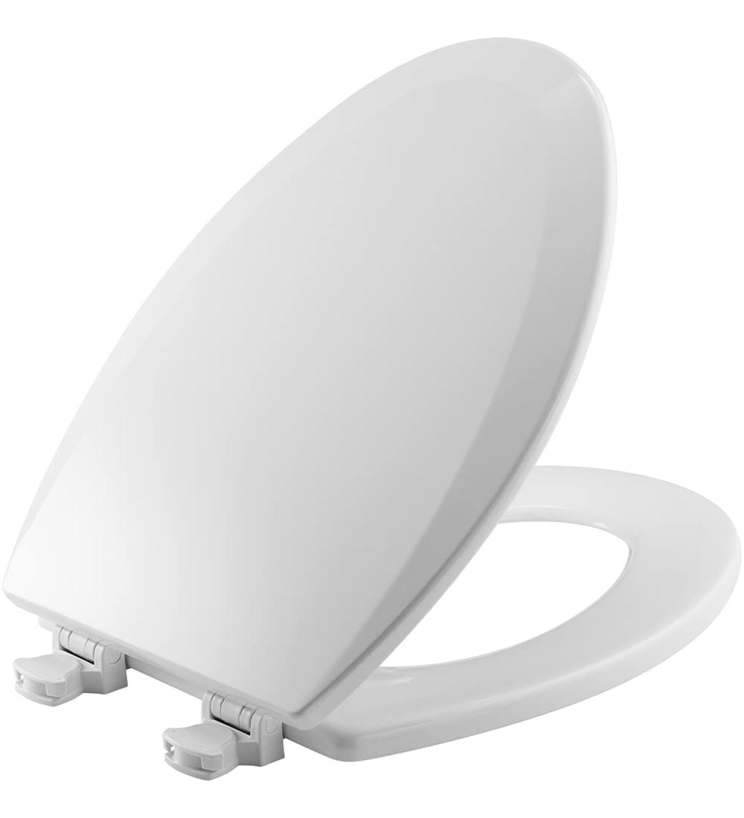 Bemis 1500EC 000 Elongated Toilet Seat - Easy Clean & Change Hinges - Durable Enameled Wood - White - 1 Pack - Buy Online on GoSupps.com
