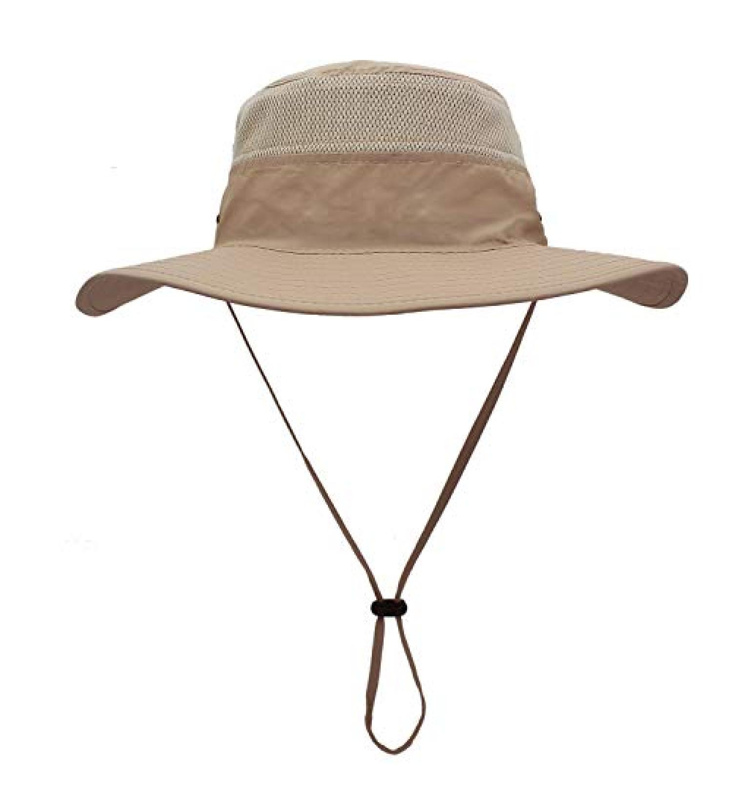 Home Prefer Men's UPF 50+ Wide Brim Sun Hat in Milk Khaki | Windproof Fishing Hat - Buy Online on GoSupps.com
