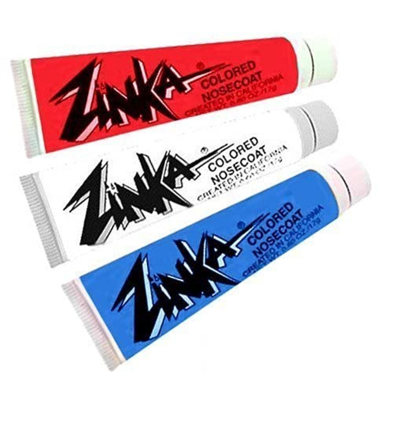 Zinka Colored Sunblock Zinc Waterproof Nosecoat 3 Pack Bundle - Red White Blue