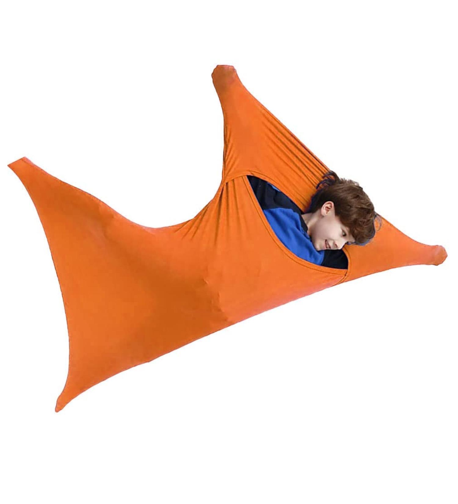 ZYUBOESO Sensory Body Sock - Orange, Size M/Medium | Stress Relief & Stretchy Cozy Sack for Children with Processing Disorder - Buy Online on GoSupps.com