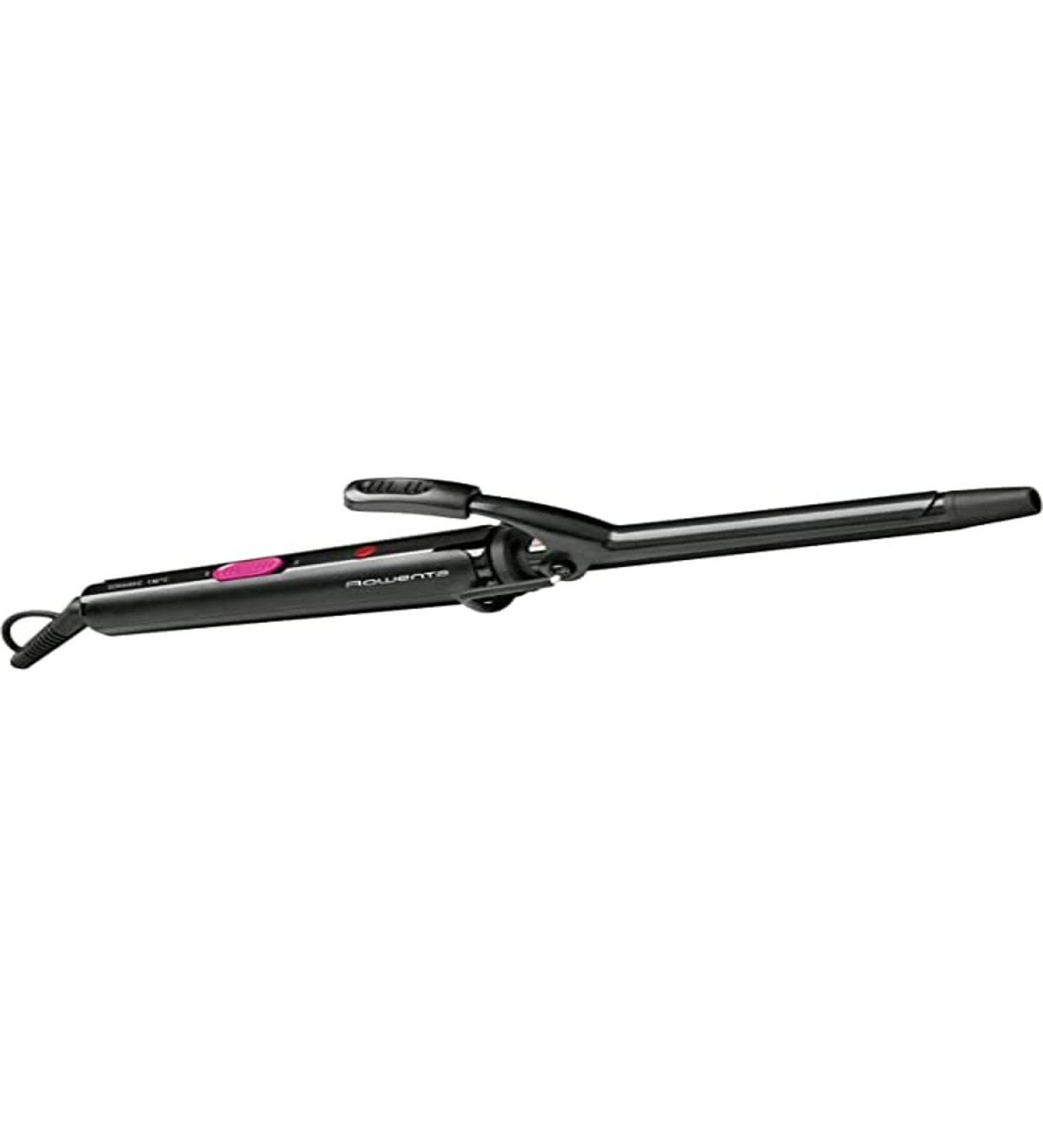 Rowenta CF2133 Lockenstab 16 mm curling iron 25 W ceramic coating Temperature 180 C heating indicator Cold tip and handle black fuchsia pliers 16 mm