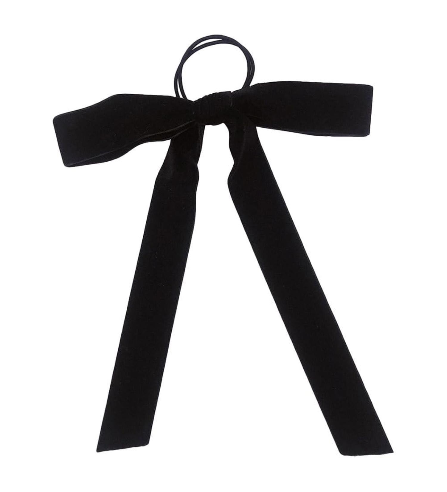Black Big Bow Hair Tie Ribbon Bow Hair Tie Stuff Bow Hair Scrunchie Hair Bow Scrunchies Velvet Black Hair Rope Hair Bow for Girl - Buy Online on GoSupps.com