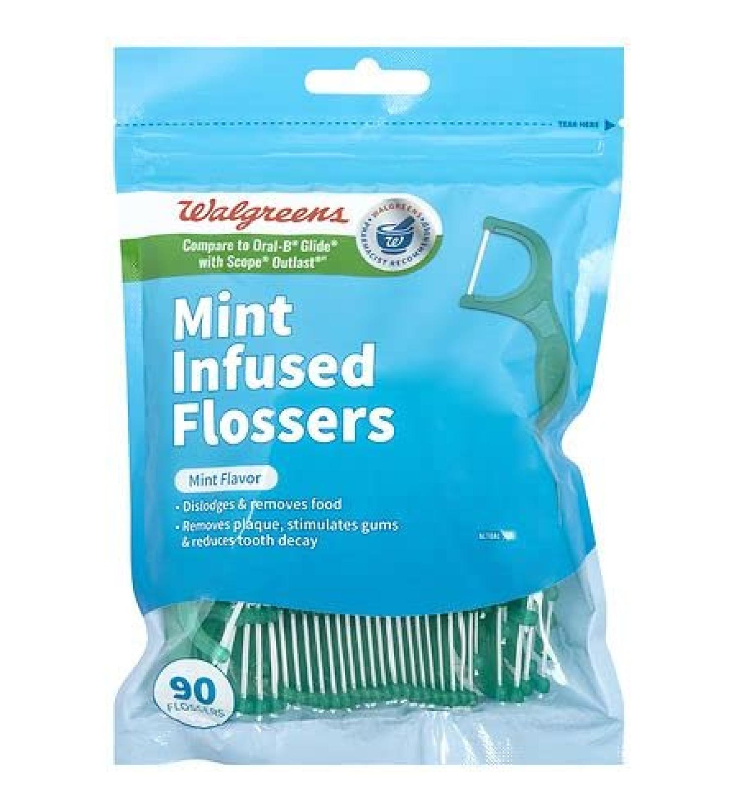 Buy Walgreens Mint Infused Flossers 90 Ct (2 Packs) - Enhance Oral Care | Shop Internationally - Buy Online on GoSupps.com