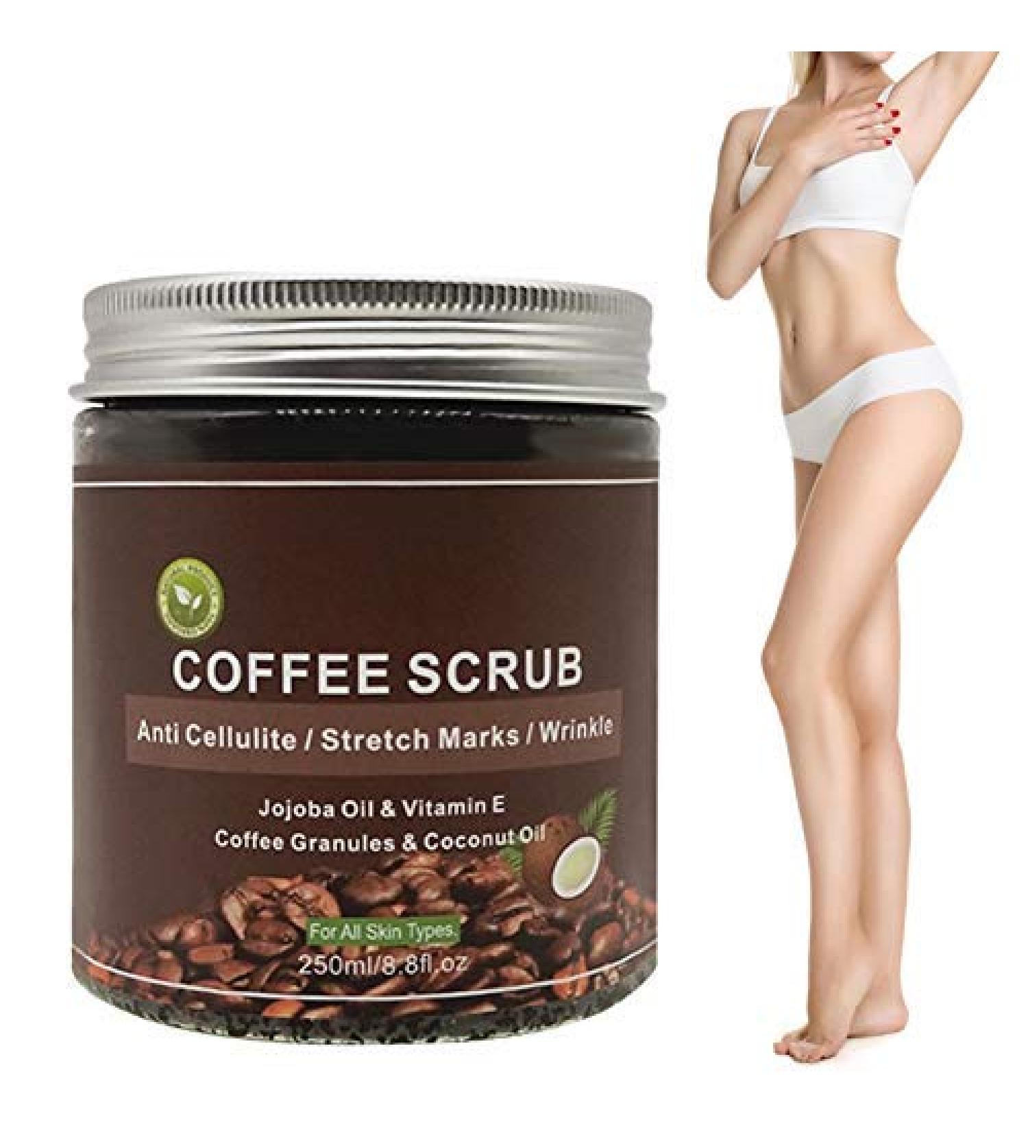 250 ml Natural Coffee Peeling Scrub - Exfoliating Body & Face Peel for Smoother Skin - Unisex Pore Cleanser - Buy Online on GoSupps.com