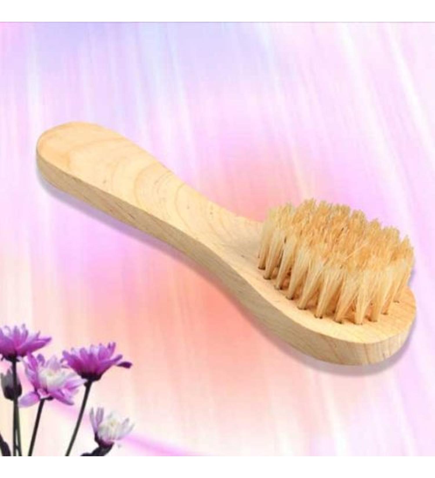 Healtheveryday 1PC Facial Cleaning Exfoliate Brush Facial Skin Care Tool Pore Cleaner Brush with High Grade wood Holder and Soft Bristle - Buy Online on GoSupps.com