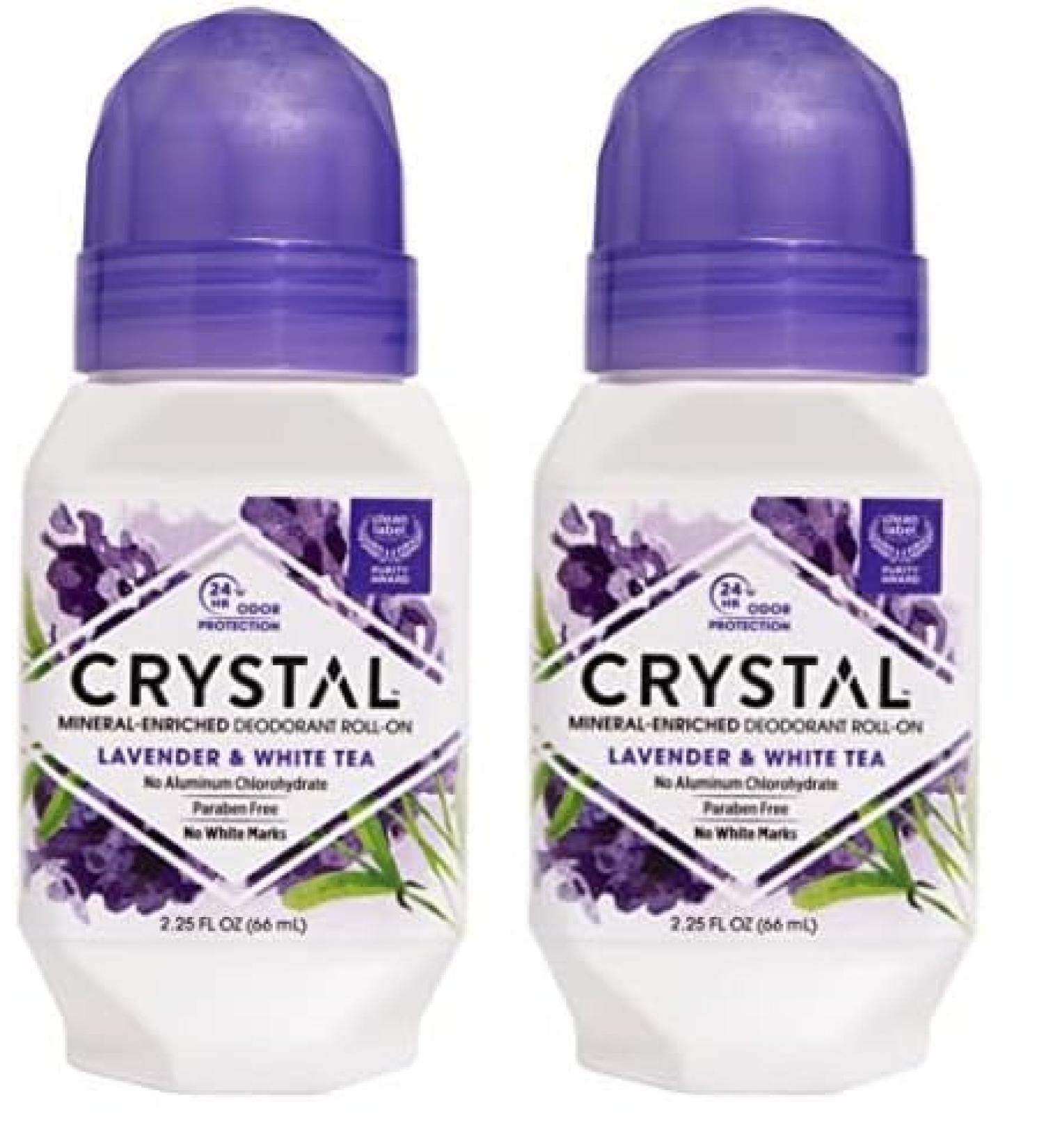 Crystal Mineral Deodorant Roll-On Lavender & White Tea Purple 2.25 Fl Oz (Pack of 2) - Buy Online on GoSupps.com