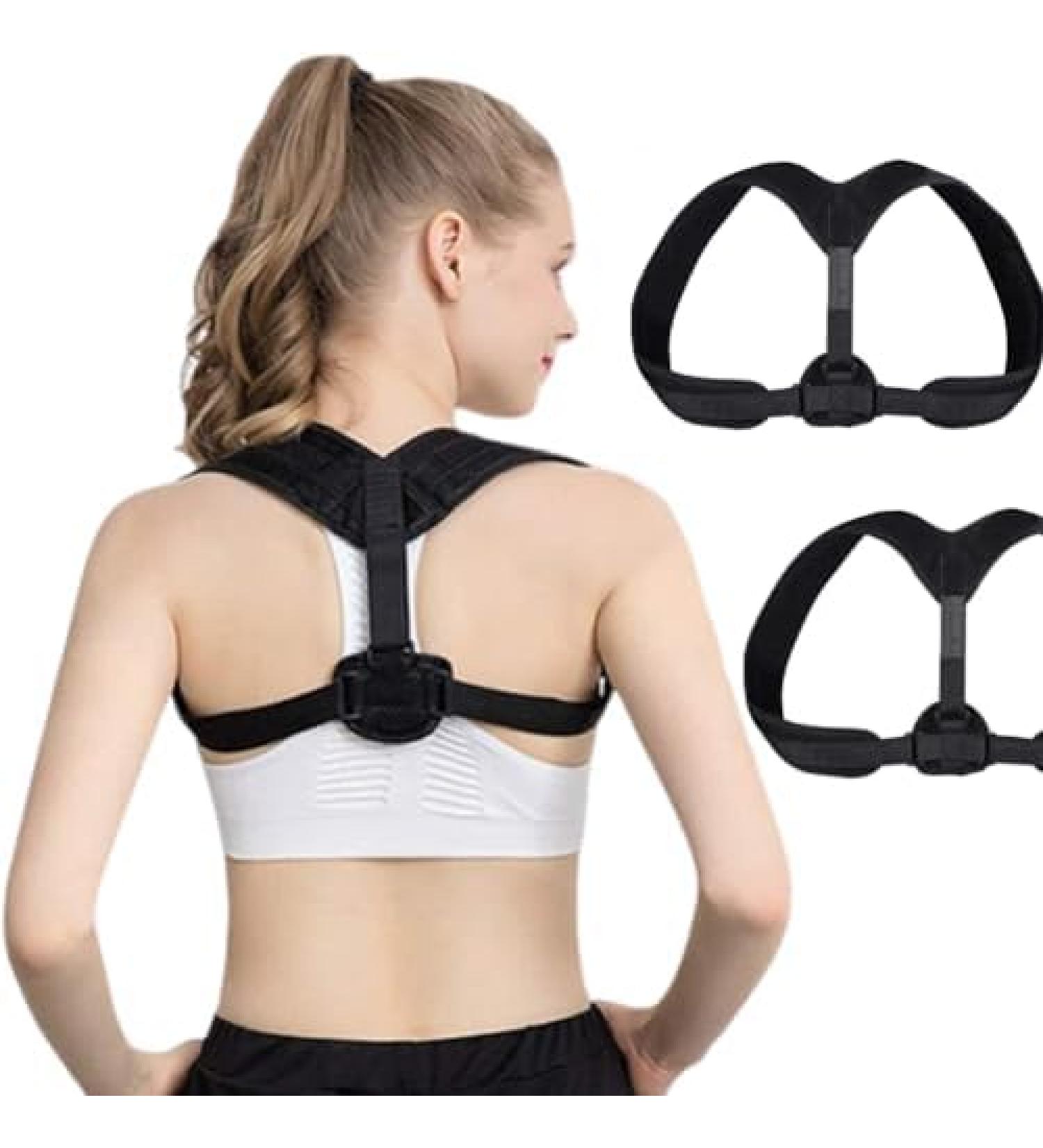Posture Corrector and Back Brace for Women Men Back Straightener Prevent Hunchback Adjustable Back Posture Correction Belt for Body Correction-Neck Shoulder Waist & Upper Back Pain Relief (Black x 2 One Size) One Size Black x 2 - Buy Online on GoSupps.com