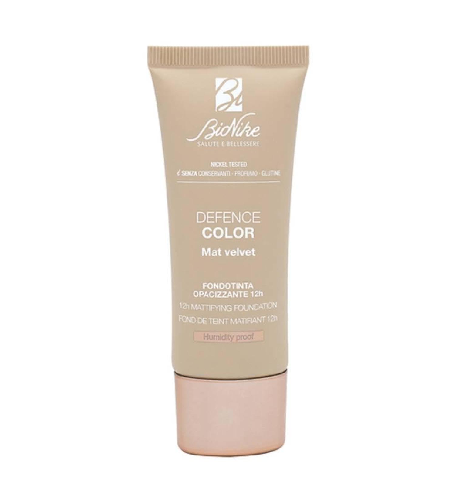  BioNike Bionike Defence Color - 12-hour opaque velvet matte foundation SPF 15 for combination and oily skin - Minimizes pores and imperfections - Matte finish even in high humidity - 30 ml - Buy Online on GoSupps.com