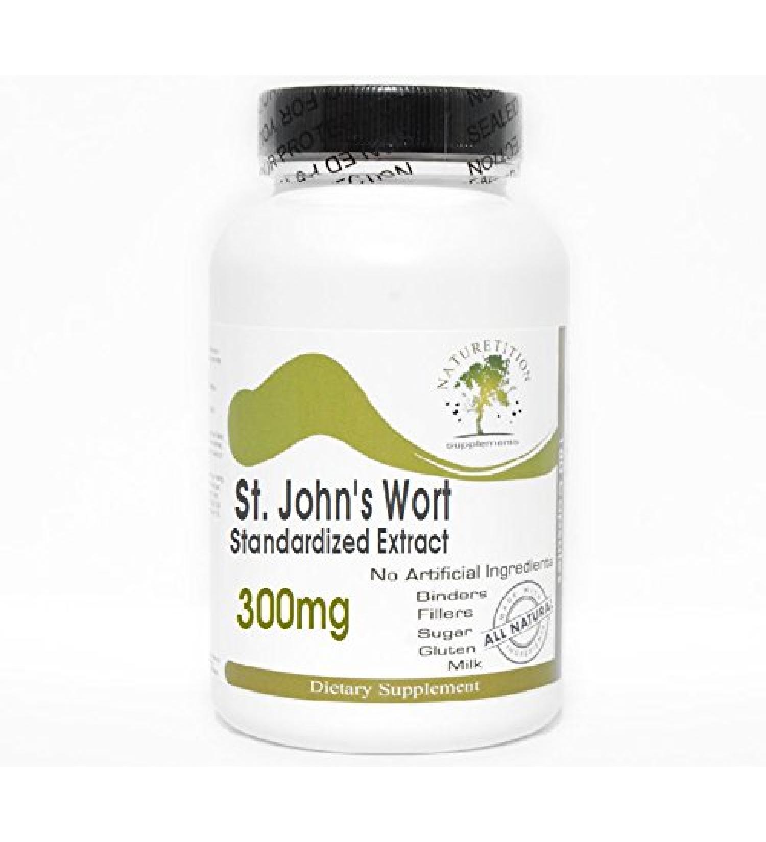 St. John's Wort Standardized Extract 300mg 200 Capsules - No Additives Naturetition Supplements