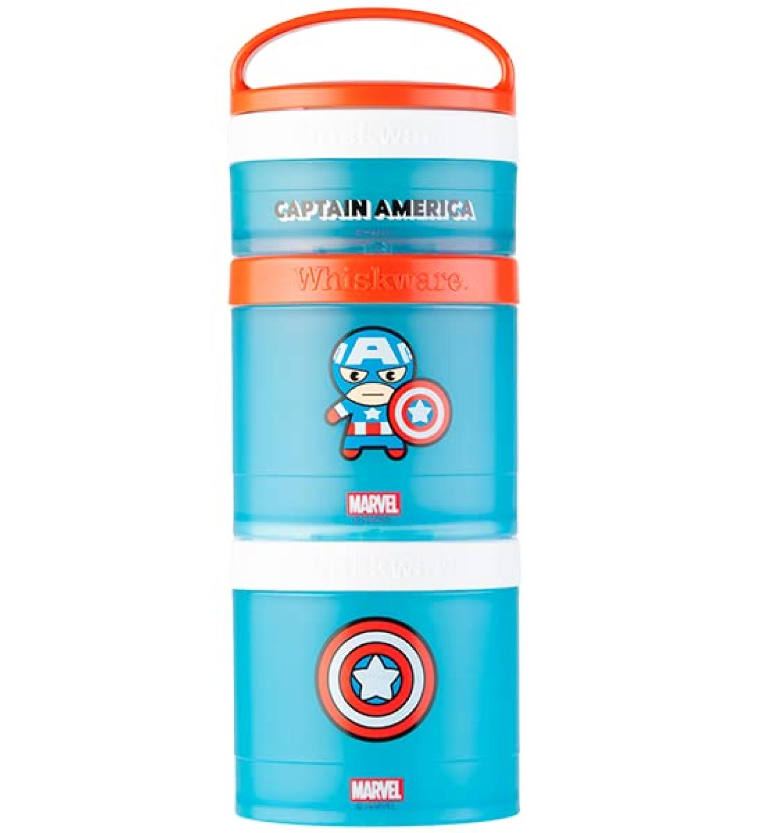 Whiskware Captain America Snack Cups for Kids | 3 Stackable Containers for School and Travel - Buy Online on GoSupps.com