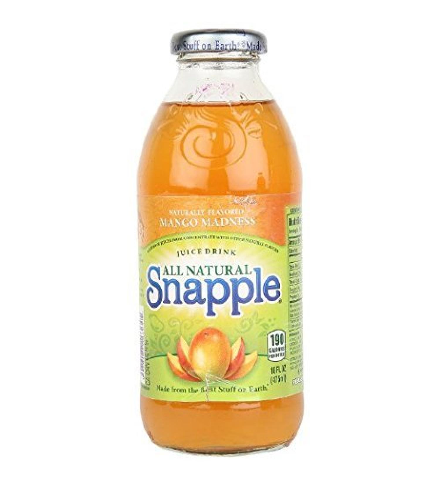 Snapple Juice Drink Mango Madness 16-ounce Bottles (Pack of 12) by Snapple