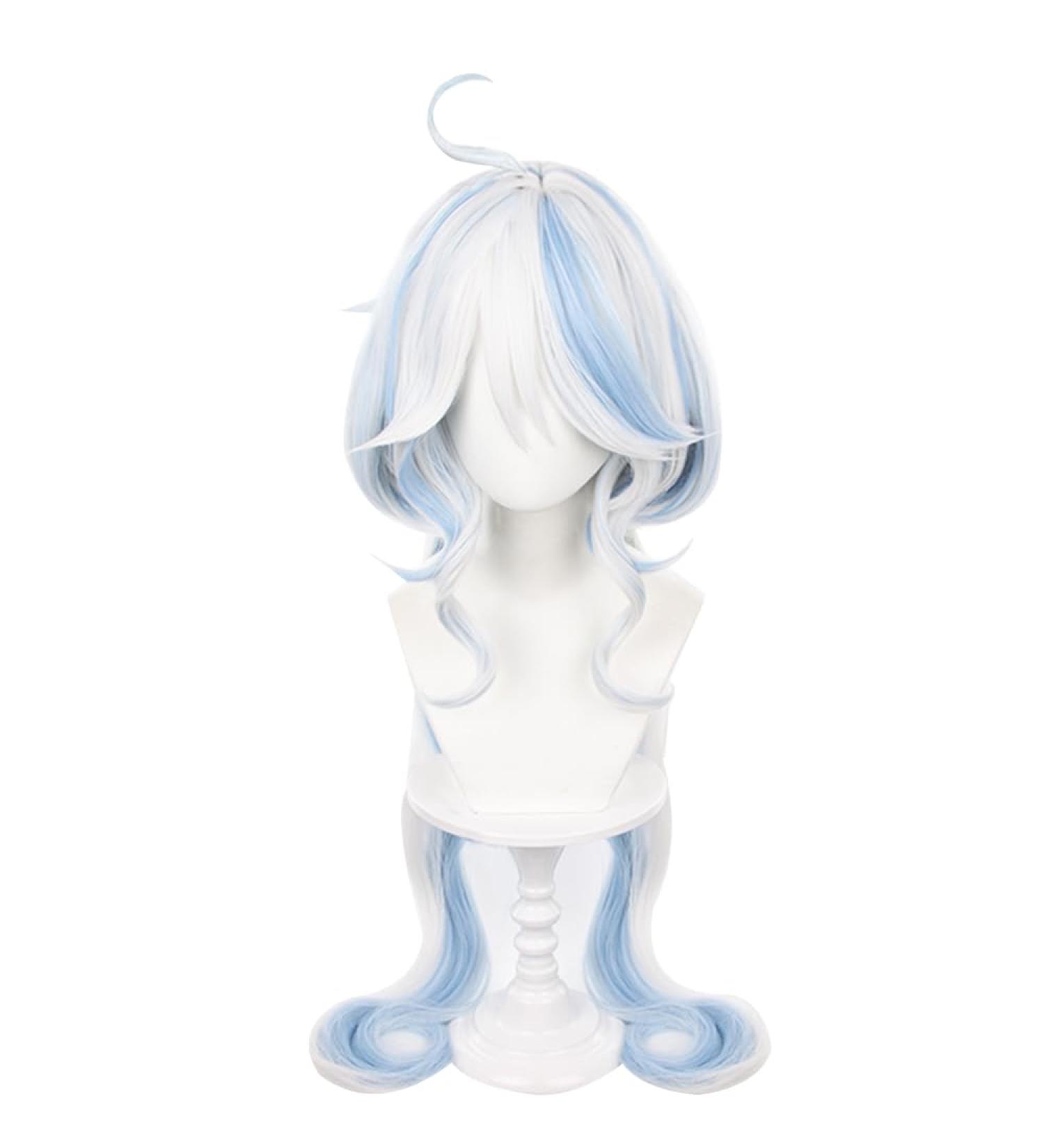 Platinum Blue Long Wig for Focalors Furina Cosplay | Genshin Impact Game | Synthetic Heat-Resistant Hair - Buy Online on GoSupps.com
