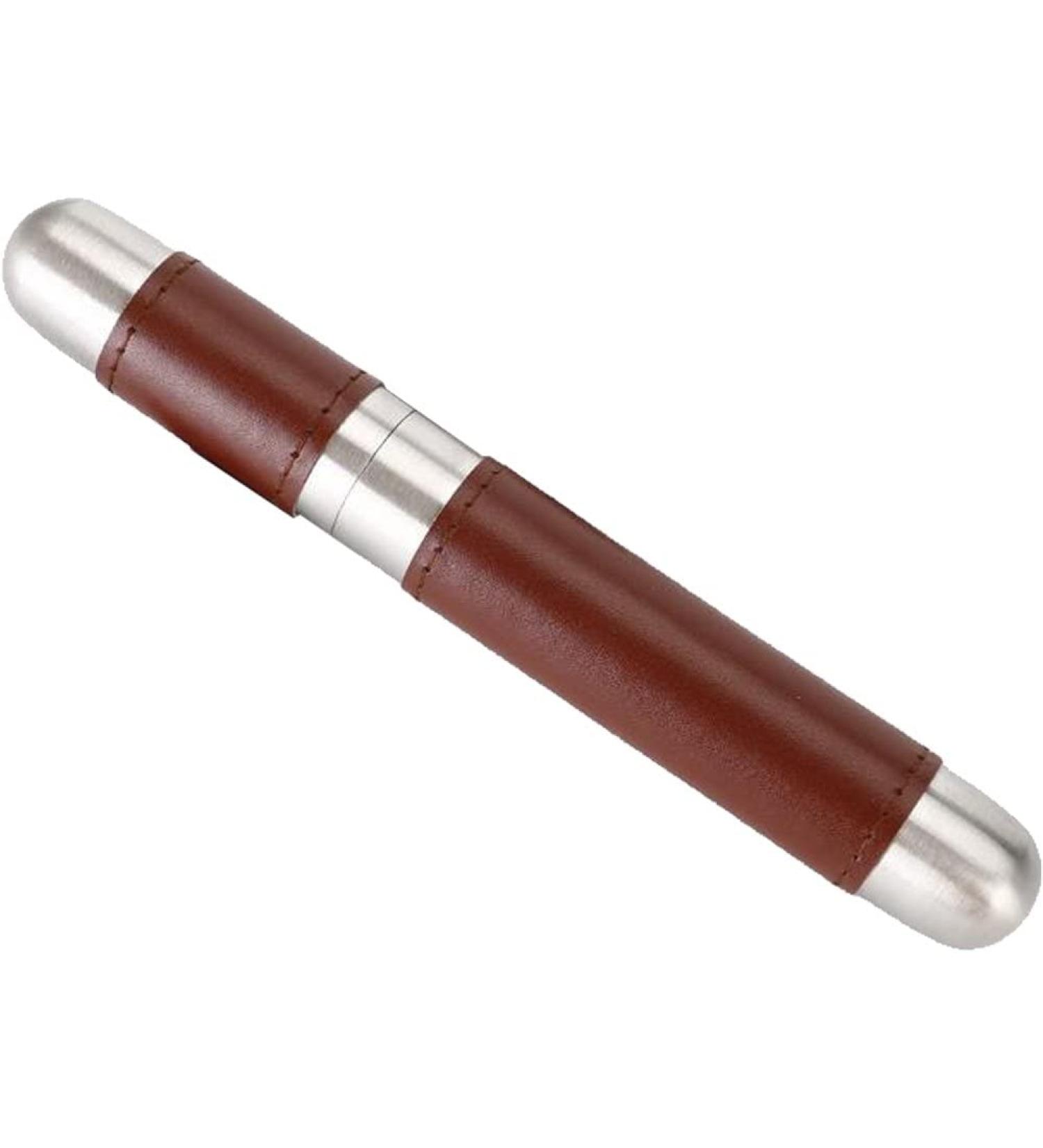 Cigar Case Tube Thickened Stainless Steel Portable Carrying Cigar Box Single Cigar Holder for Travel - Buy Online on GoSupps.com