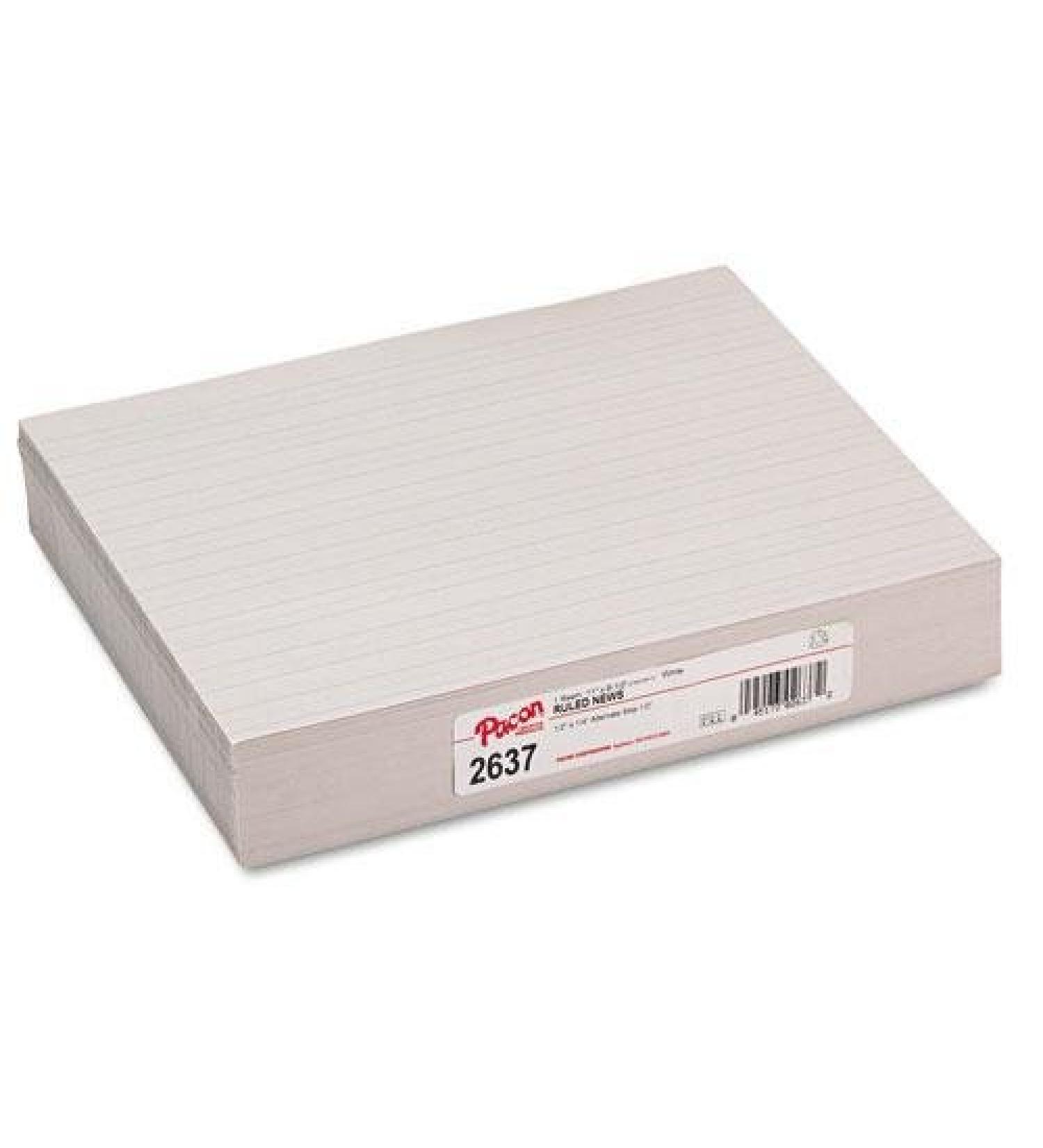 Pacon 2637 Skip-A-Line Ruled Newsprint Paper, 30 lbs., 11 x 8-1/2, White, 500 Shts/Pack