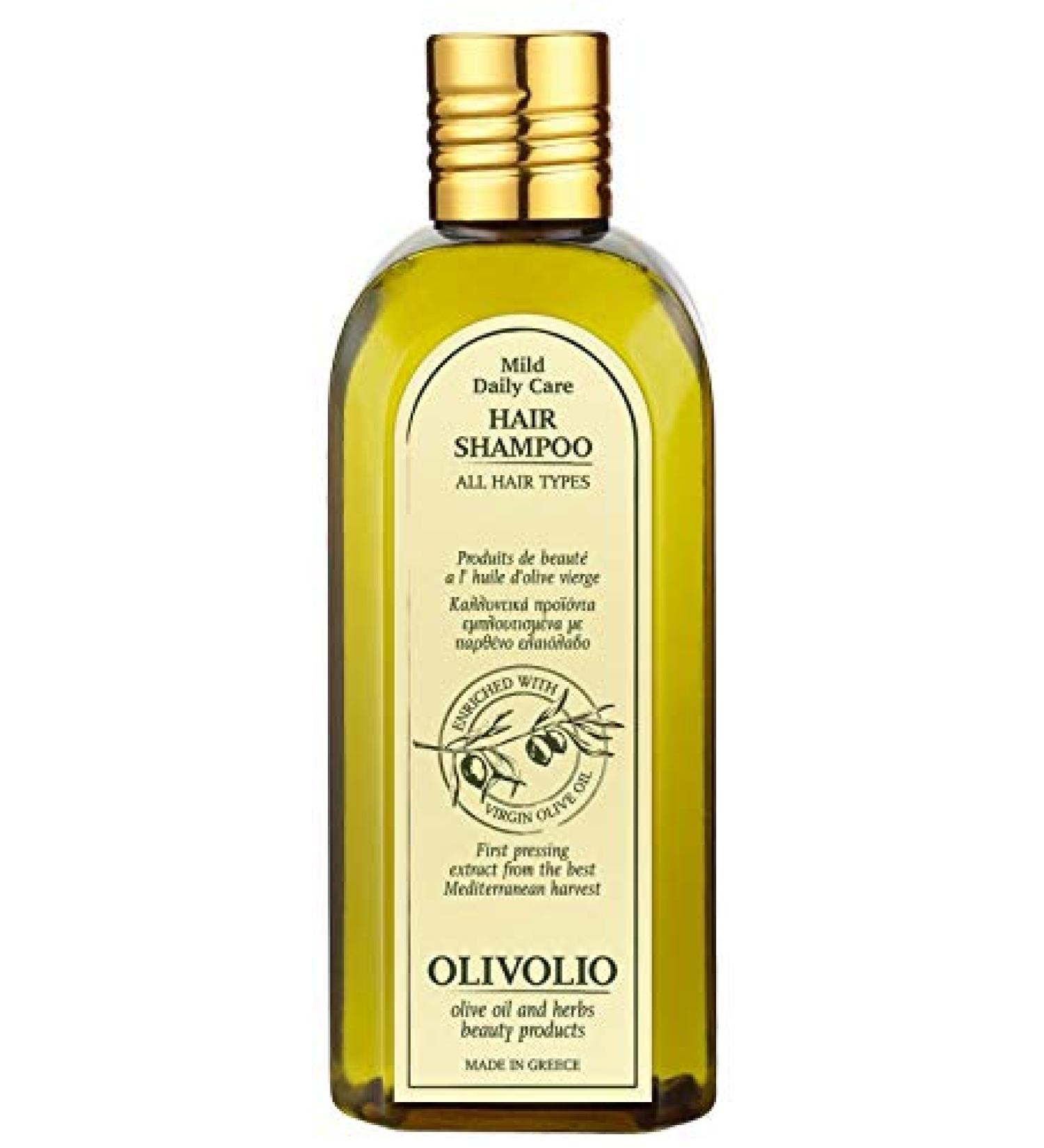 OLIVOLIO Shampoo with 100% organic olive oil and biotin/rosemary & 84% natural ingredients - without mineral oil and parabens