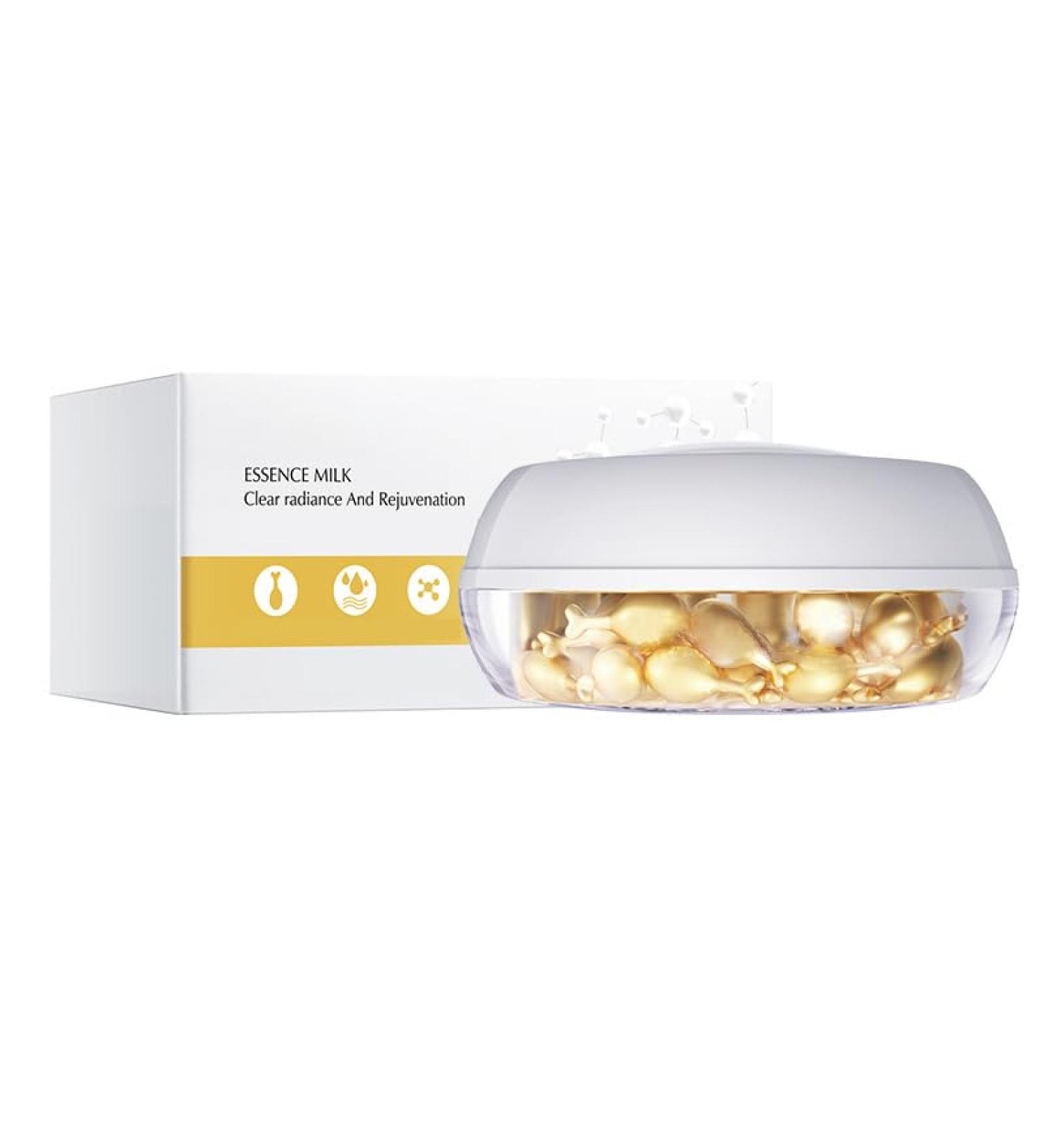 VENZEN Essence Milk Clear Radiance Facial Rejuvenation Moisturizing Soft Face Skin 30 Capsules - Buy Online on GoSupps.com