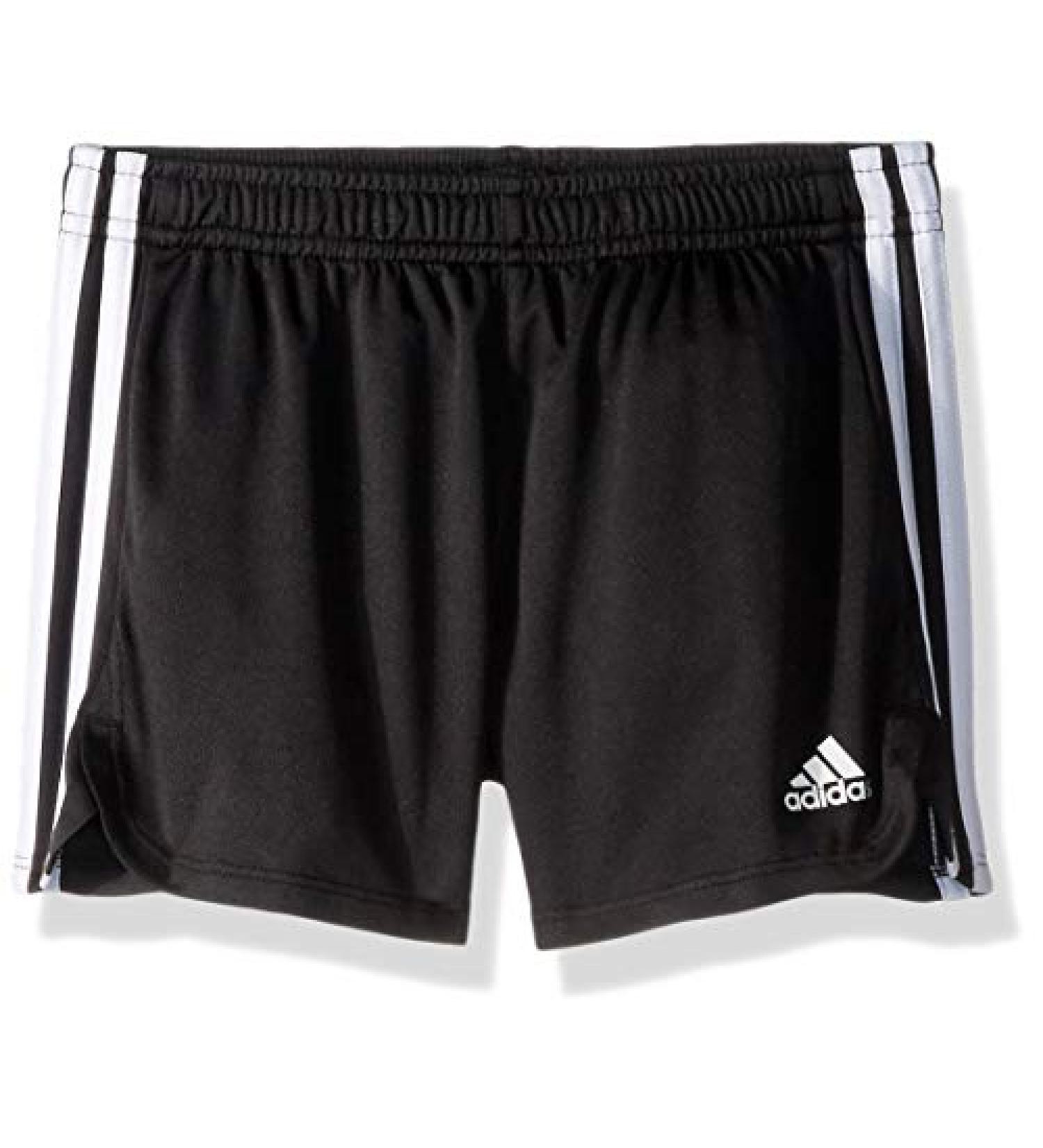 adidas Girls' Big 3 Stripe Pacer Mesh Short, Adi Black, Medium