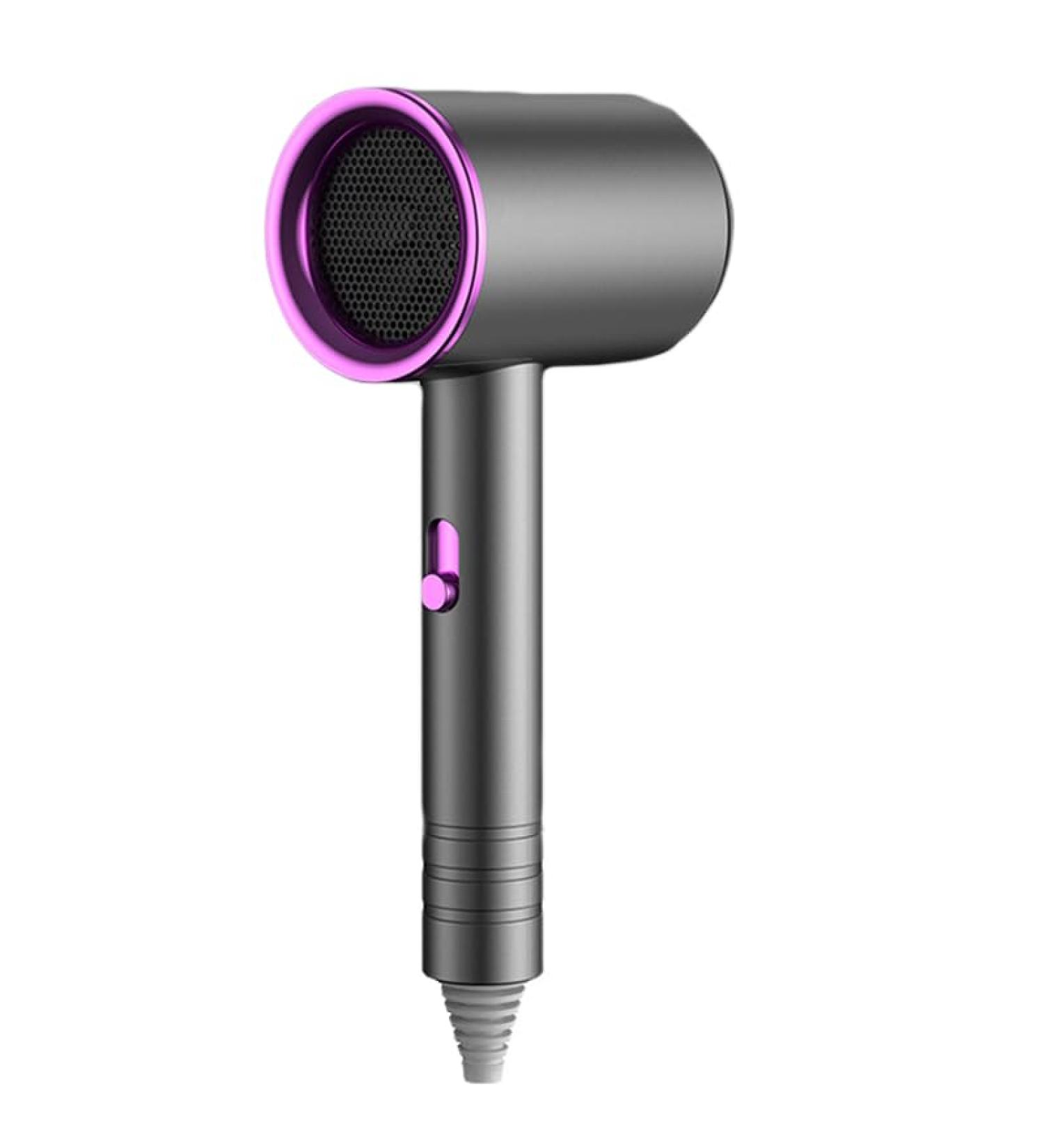 Hair Drier Mute 360 Degree Rotatable Nozzle Fast Drying ABS PP Portable Blow Dryer for Home Salon Grey With Blue Light - Buy Online on GoSupps.com