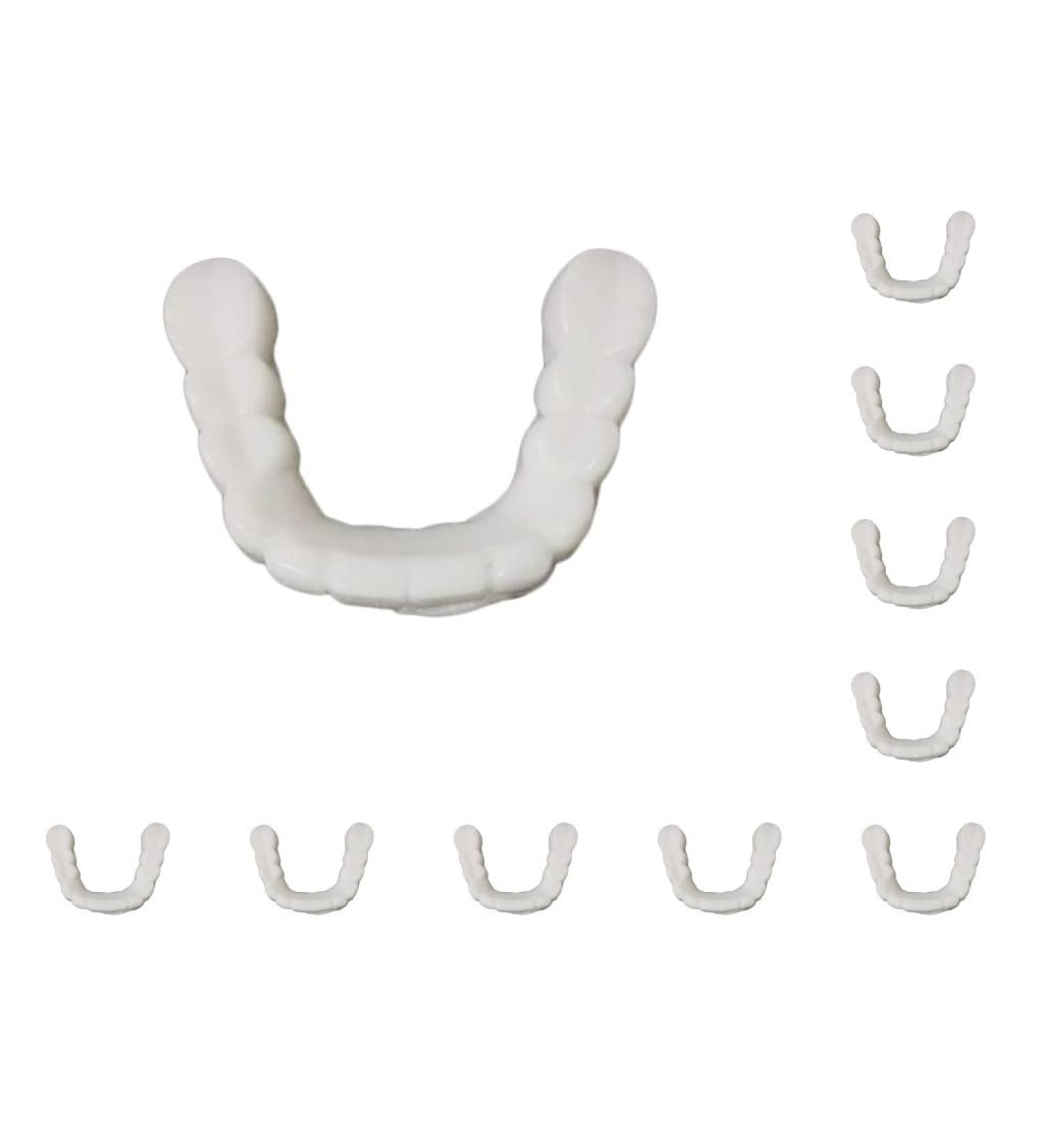 10 Set Resin Teeth Veneers - Comfortable Removable Upper Dentures | Reusable Tooth Covers - Buy Online on GoSupps.com