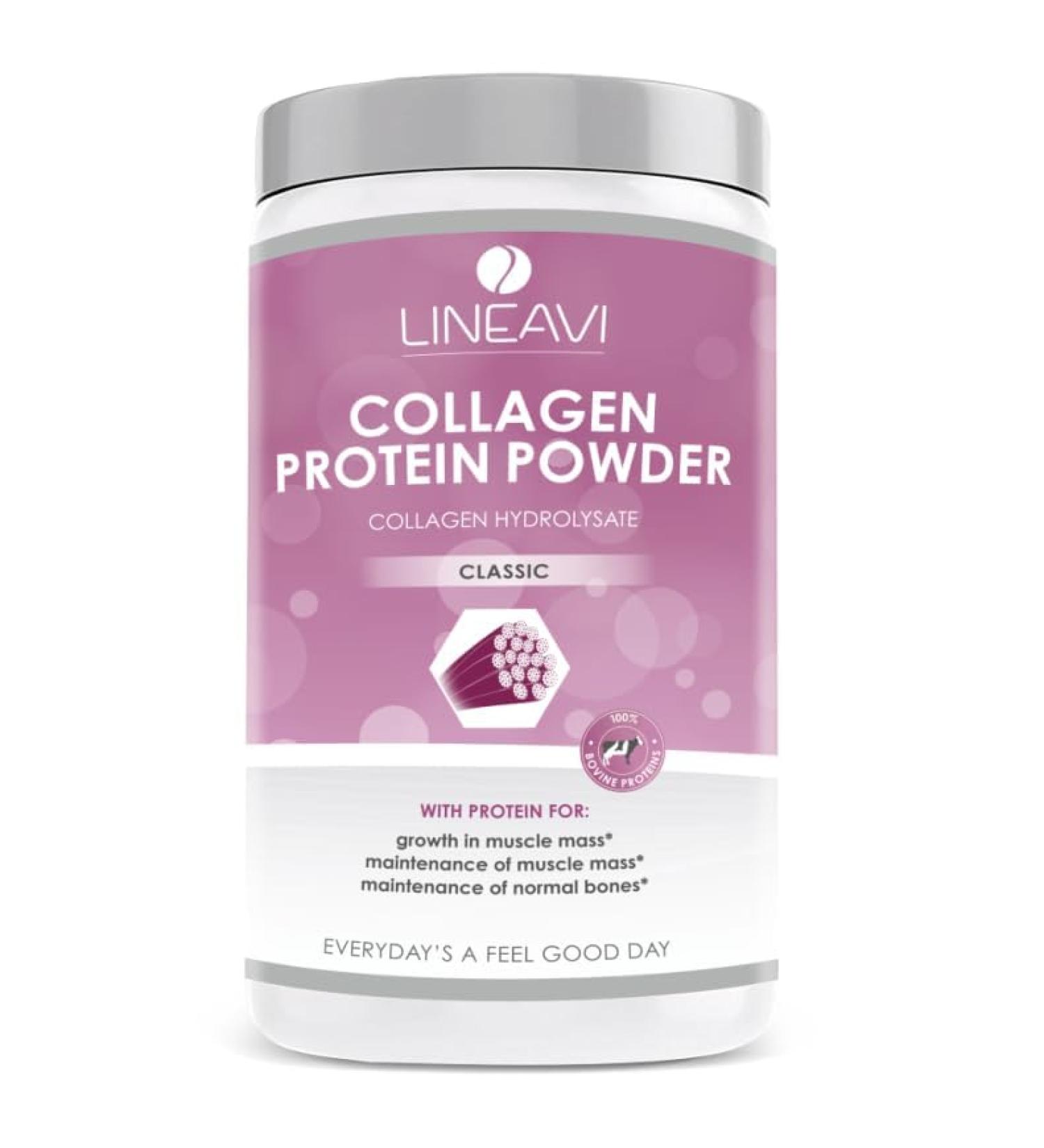 Lineavi Collagen Protein Powder 400g - 100% Hydrolysate for Joints Connective Tissue & Muscles | Hormone & Antibiotic Free | Made in Germany - Buy Online on GoSupps.com