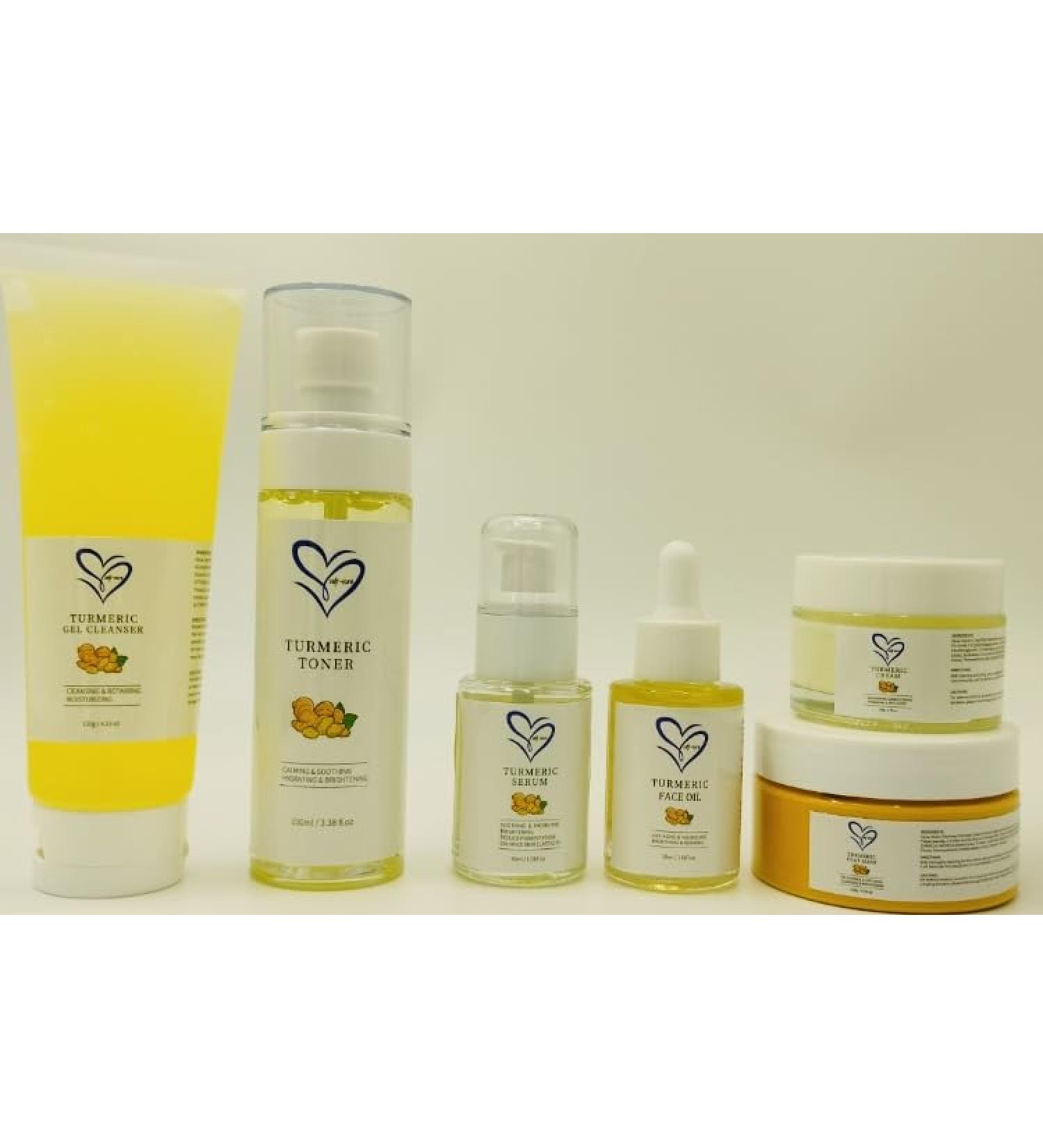 Kit de Cuidado de la Piel de C rcuma - Limpiador Jab n M scara Aceite T nico y Crema Facial - Env o Internacional - Buy Online on GoSupps.com