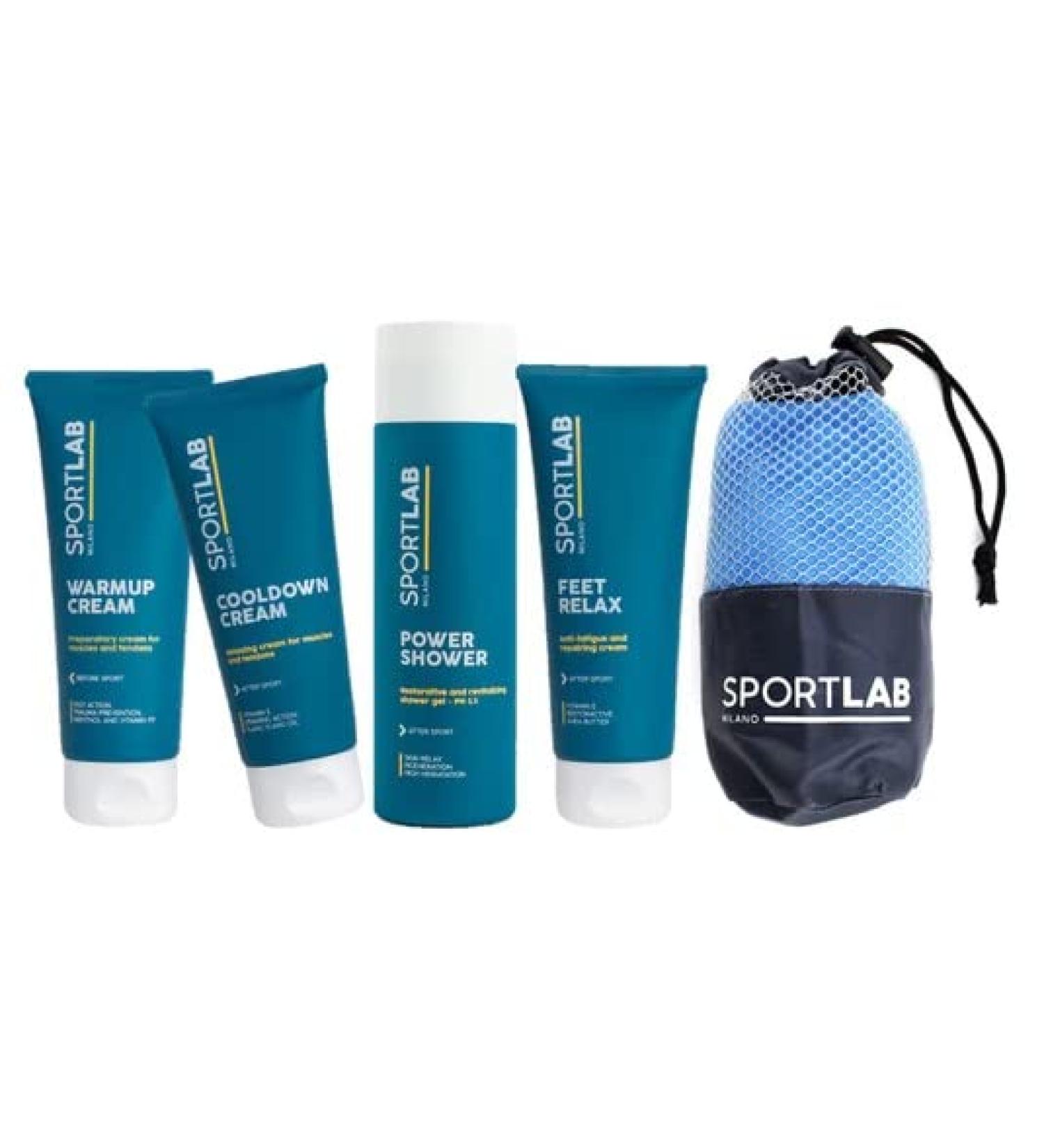  SPORTLAB MILANO TOTAL WORKOUT - Your sports routine before and after each workout | Muscle preparatory cream muscle relaxing relaxing feet shower gel and - Buy Online on GoSupps.com