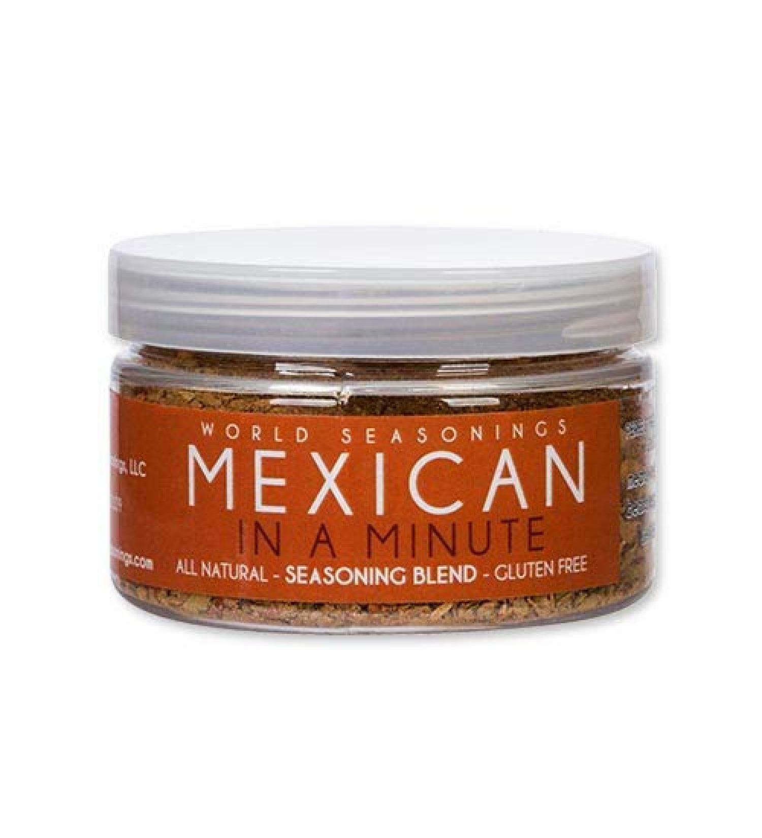Mexican Seasoning Blend - Tex Mex Seasoning - Mexican Spice Blend - Taco Spices - Fajita Mix - Chicken Burgers - Fish Taco Seasoning Powder - Burrito Seasoning Mix - Spicy Salsa - MEXICAN IN A MINUTE 2.8 Ounce (Pack of 1)