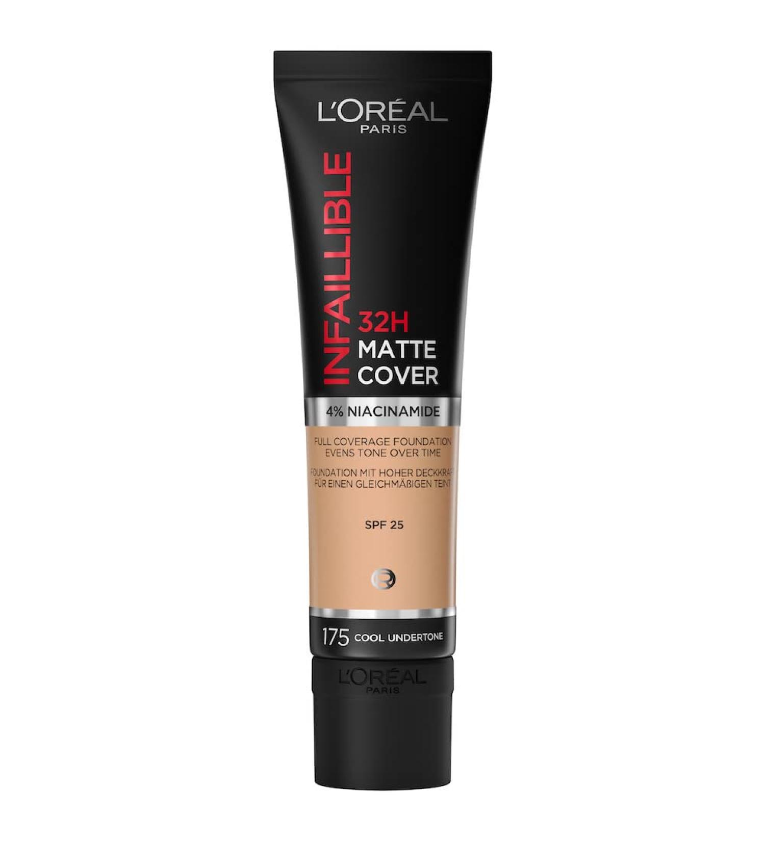 L'Oreal Infallible 24H Matte Cover Foundation 30ml - Shade 175 Sand - Buy Online on GoSupps.com
