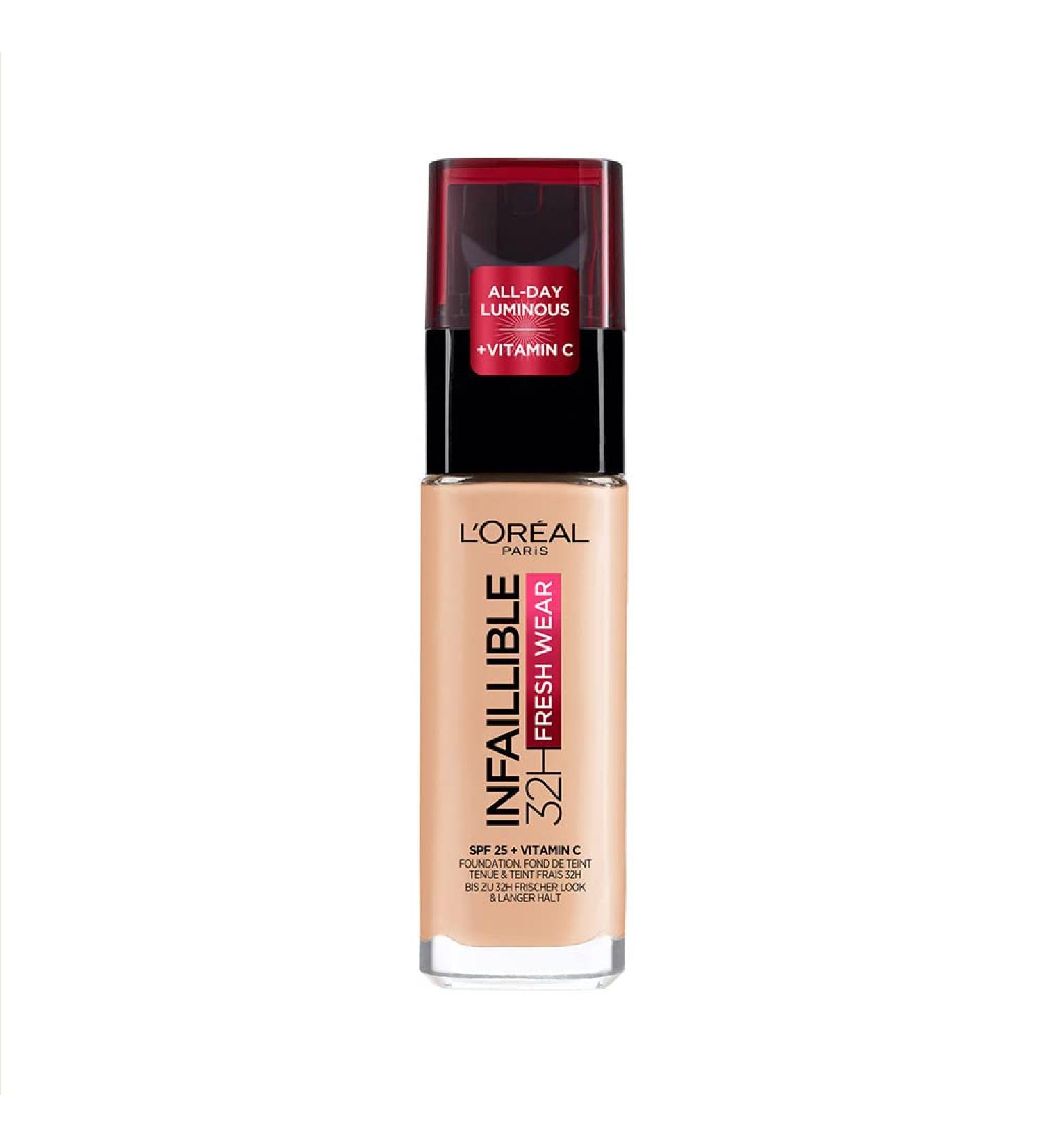 L'Or al Paris Infaillible 32H Fresh Wear Liquid Foundation No. 180 Rose Sand - Waterproof & Long-Lasting Makeup with SPF 25 30ml - International Shipping Available - Buy Online on GoSupps.com