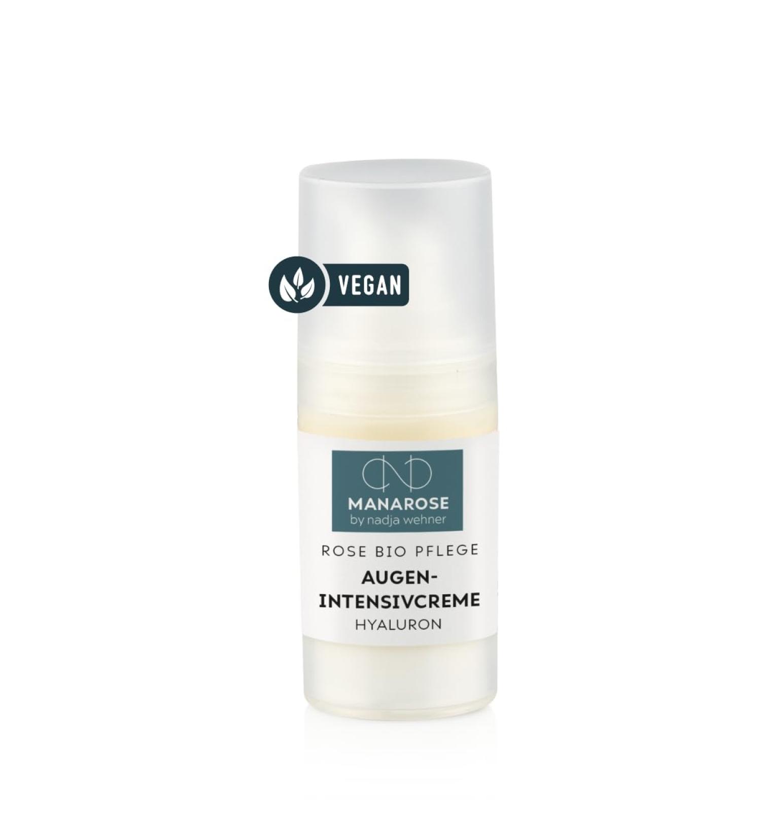 Manarose Eyes Intensive Cream with Hyaluron | Youthful Eye Area | Vegan & Certified Biocosmetics | 15ml for Women & Men - International Shipping - Buy Online on GoSupps.com
