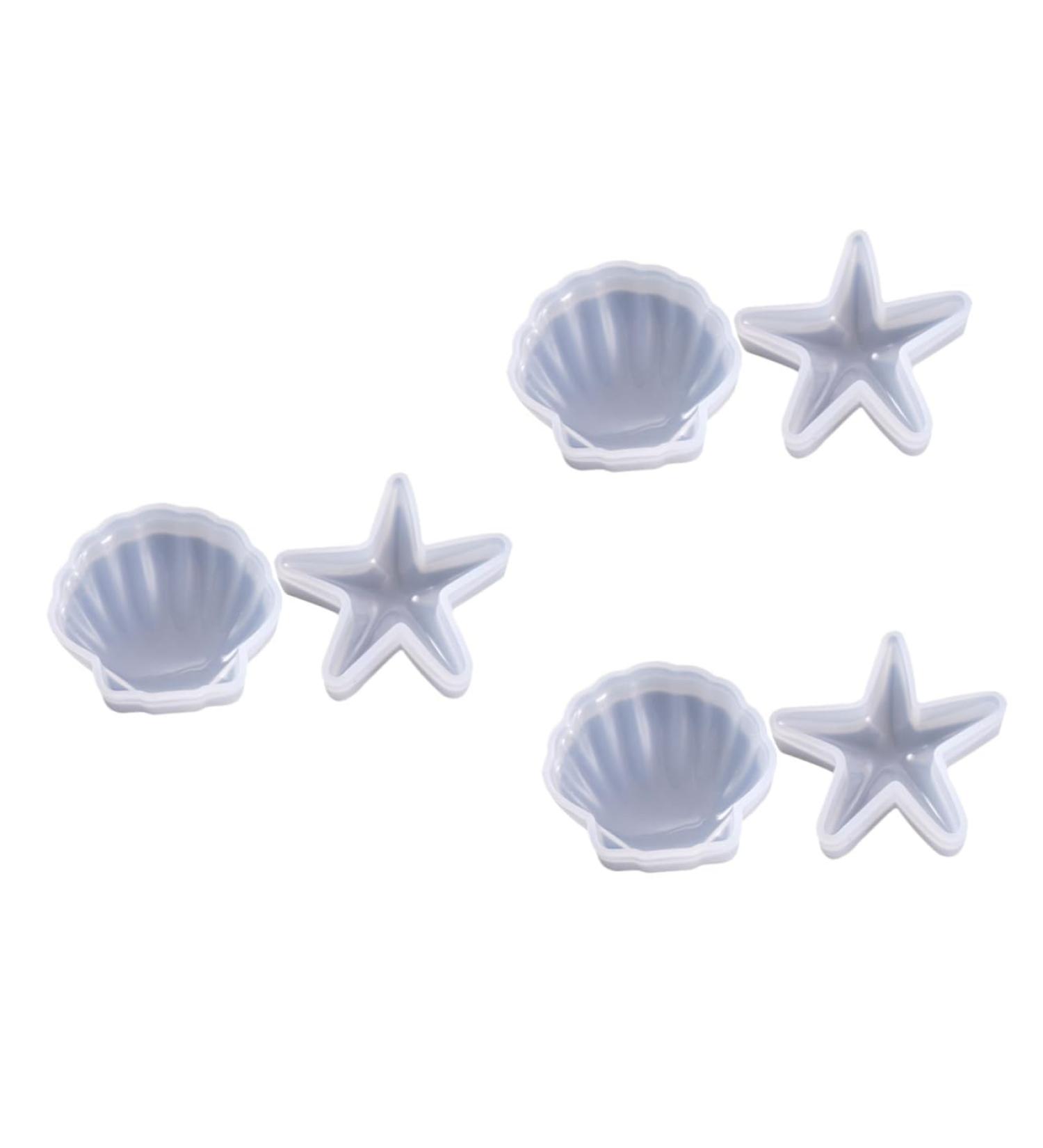 SHINEOFI 6 Pcs Diy Starfish Mold Epoxy Coaster Mold Conch Mold Plate Craft Mold Self Made Craft Supplies Whitex3pcs 8.5x6x2cmx3pcs - Buy Online on GoSupps.com