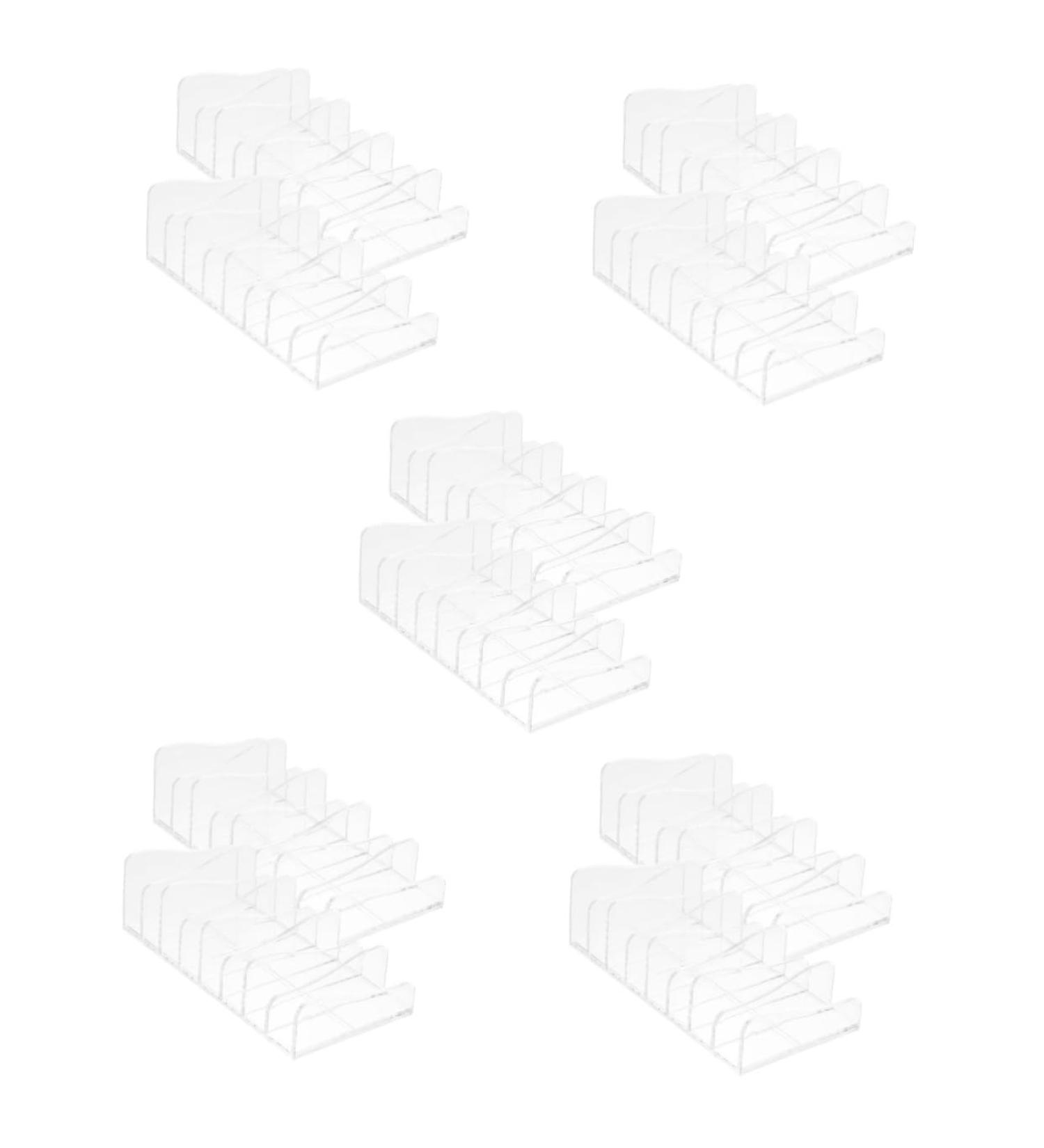 TEHAUX 10 pcs Makeup Lipstick -Section Make Storage Eyeshadow Lipsticks Palettes Holder Brush Organizer Transparentx5pcs 17.2X8.5X5.3CMx5pcs - Buy Online on GoSupps.com