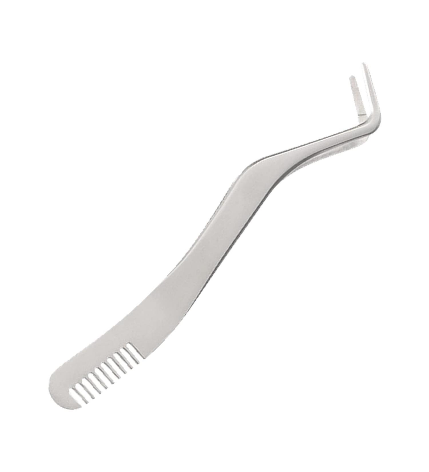 Eyelash Extension Tweezers 2-in-1 | Stainless Steel Eyelash Applicator & Comb for Makeup Artists & Beginners - Shop Internationally - Buy Online on GoSupps.com