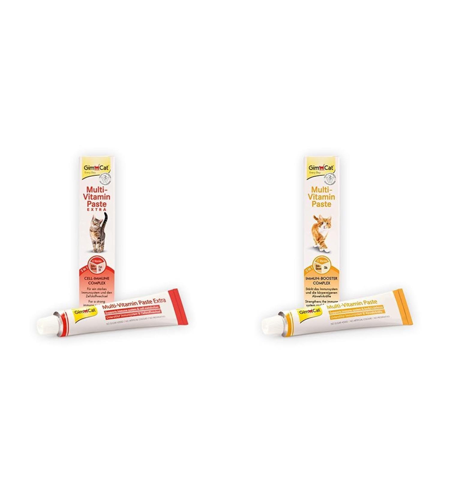 GIMCAT Multi-Vitamin Paste for Cats - Healthy Snack with Fish Oil & Immune Support - 200g Tube - Optimal Pet Nutrition - Buy Online on GoSupps.com