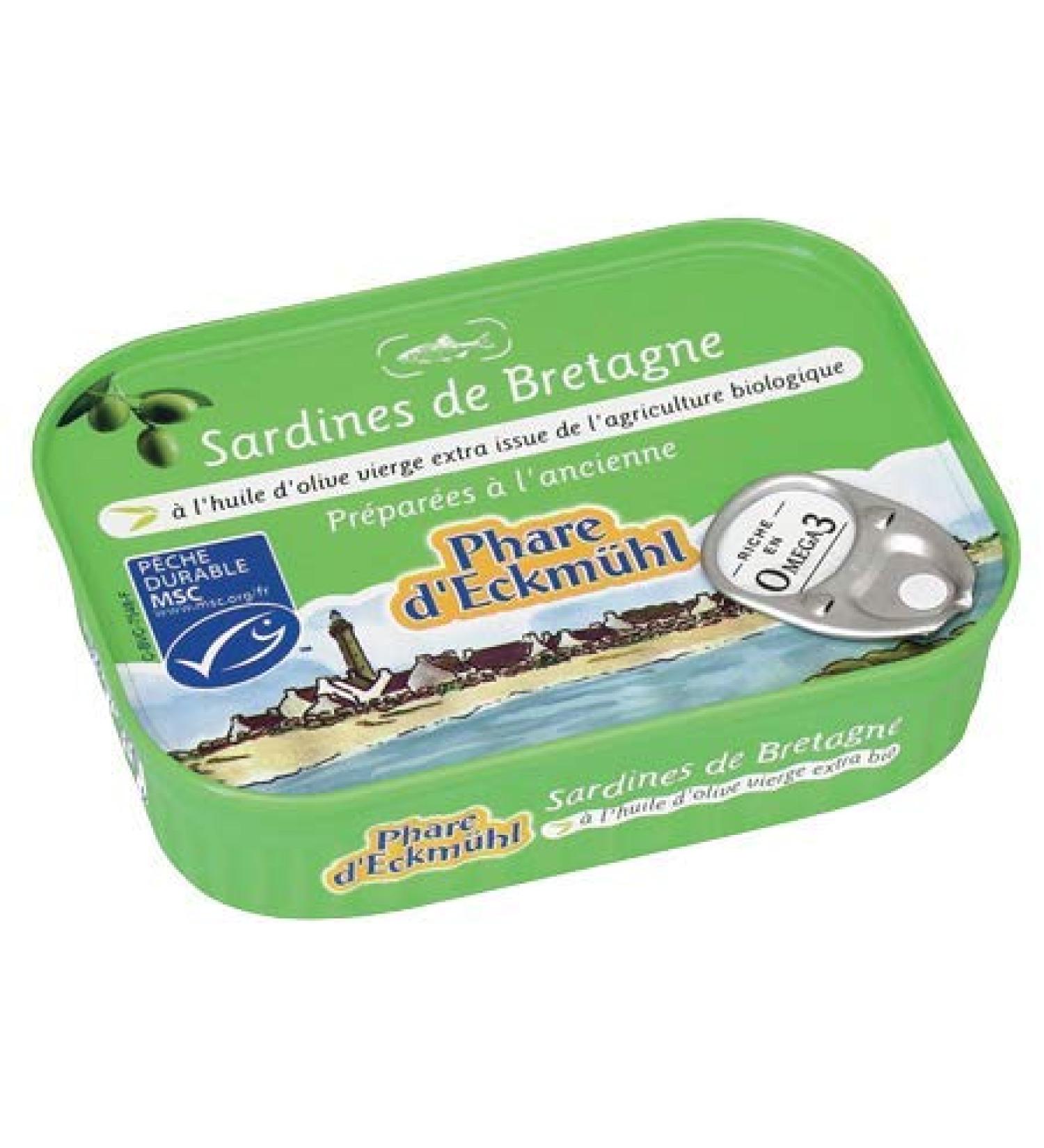 PHARE D'ECKMUHL Sardines in extra virgin olive oil 3x55G MSC -