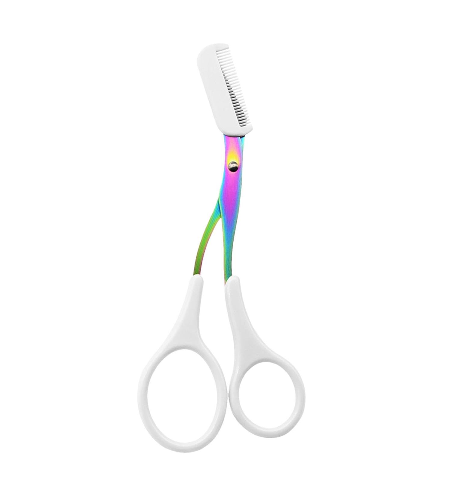 Eyebrow Trimming Scissors - Stainless Steel Womens Eyebrow Trimmer | Brow Trimmer | Eyebrow Grooming Scissor | Precision Brow Scissors | Cosmetic Tools for Home Travel Workshop Salon White - Buy Online on GoSupps.com