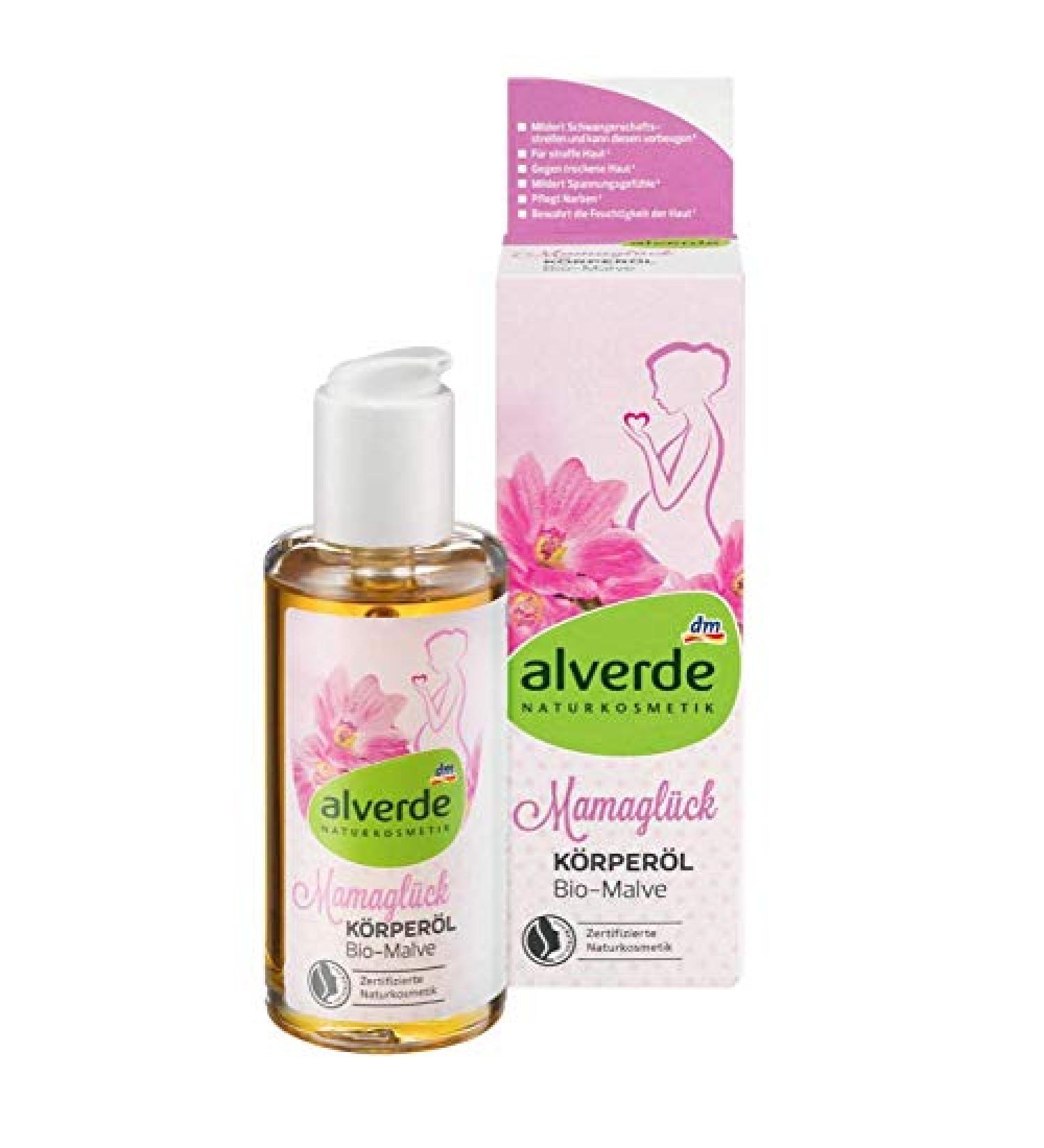 alverde Mamaglück Natural Body Oil, Organic Mallow, 1 x 100 ml