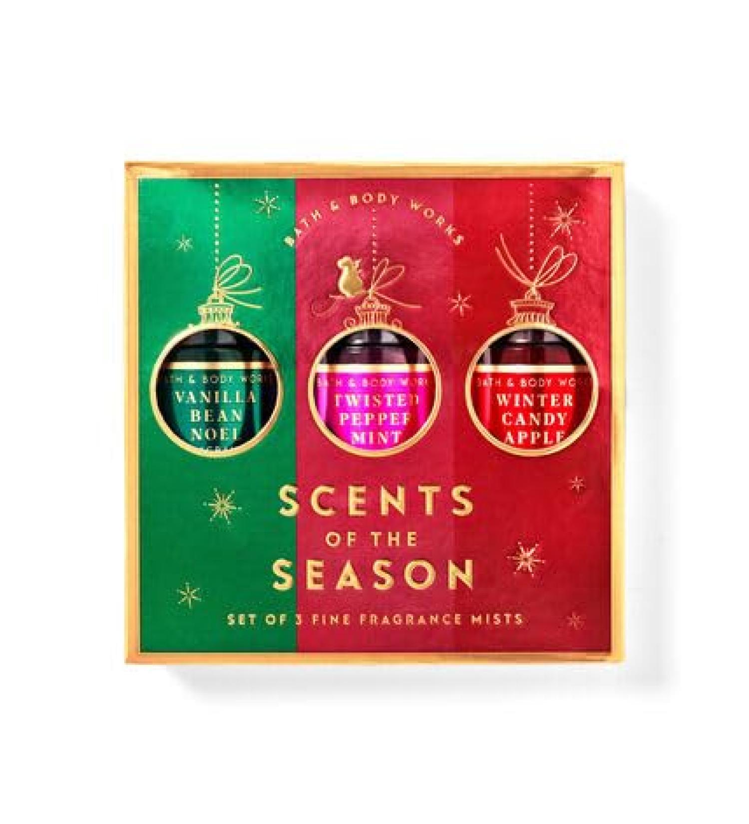 Shop Bath & Body Holiday Traditions Mini Gift Box Set - Vanilla Bean Noel Winter Candy Apple & Twisted Peppermint | Perfect Travel Size Fragrance Mists Gift - Buy Online on GoSupps.com