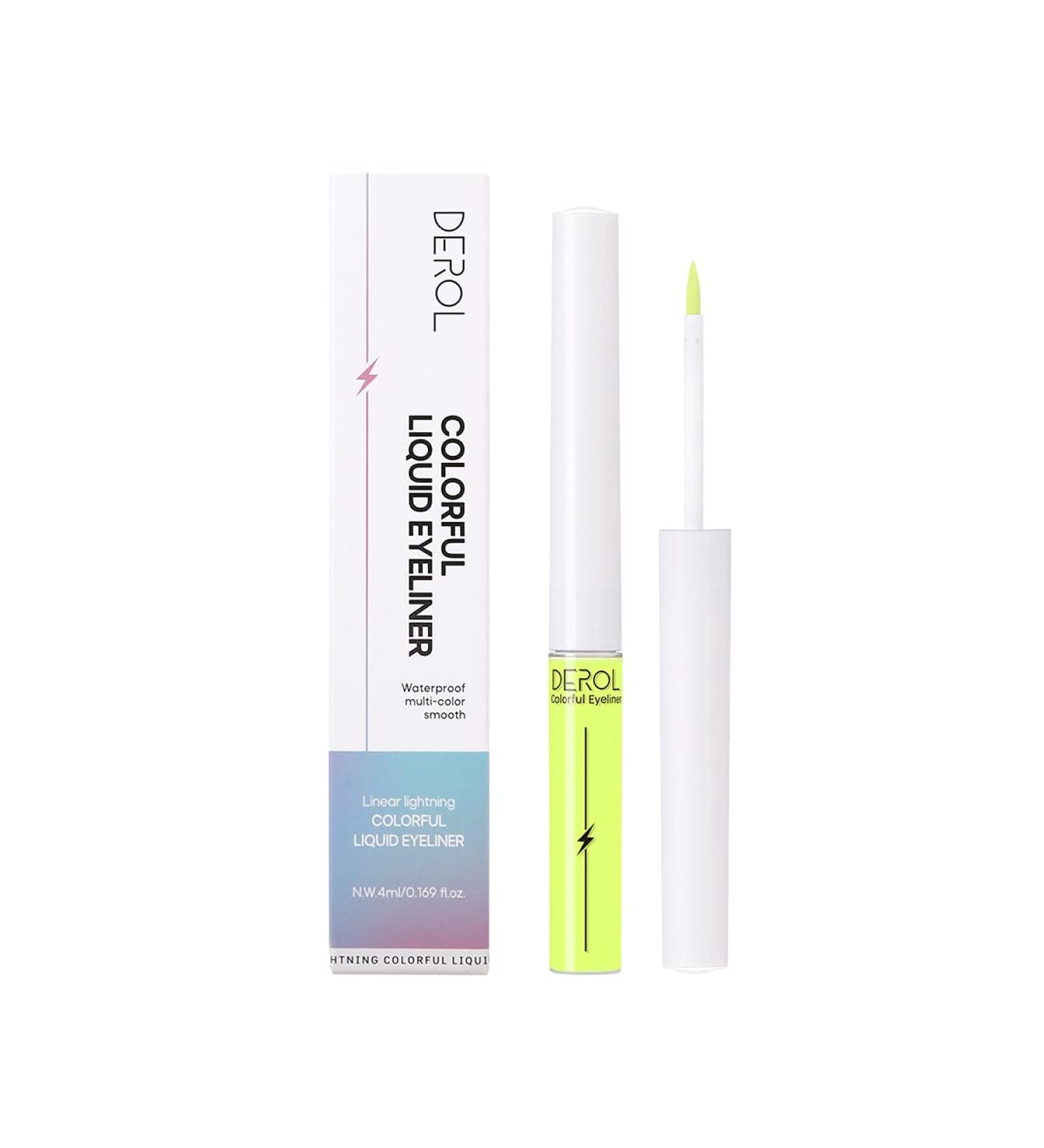 KISSIO Neon Color Waterproof Liquid Eyeliner - Glow Matte, Fine Brush, Easy to Use - Perfect for Neon Party (0.169oz, Lemon Yellow) - Buy Online on GoSupps.com