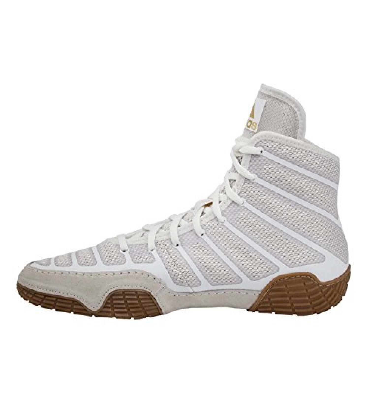 Adidas Men's Varner Wrestling Shoe - WhiteMatte GoldBrown - Size 13 - Buy Online on GoSupps.com